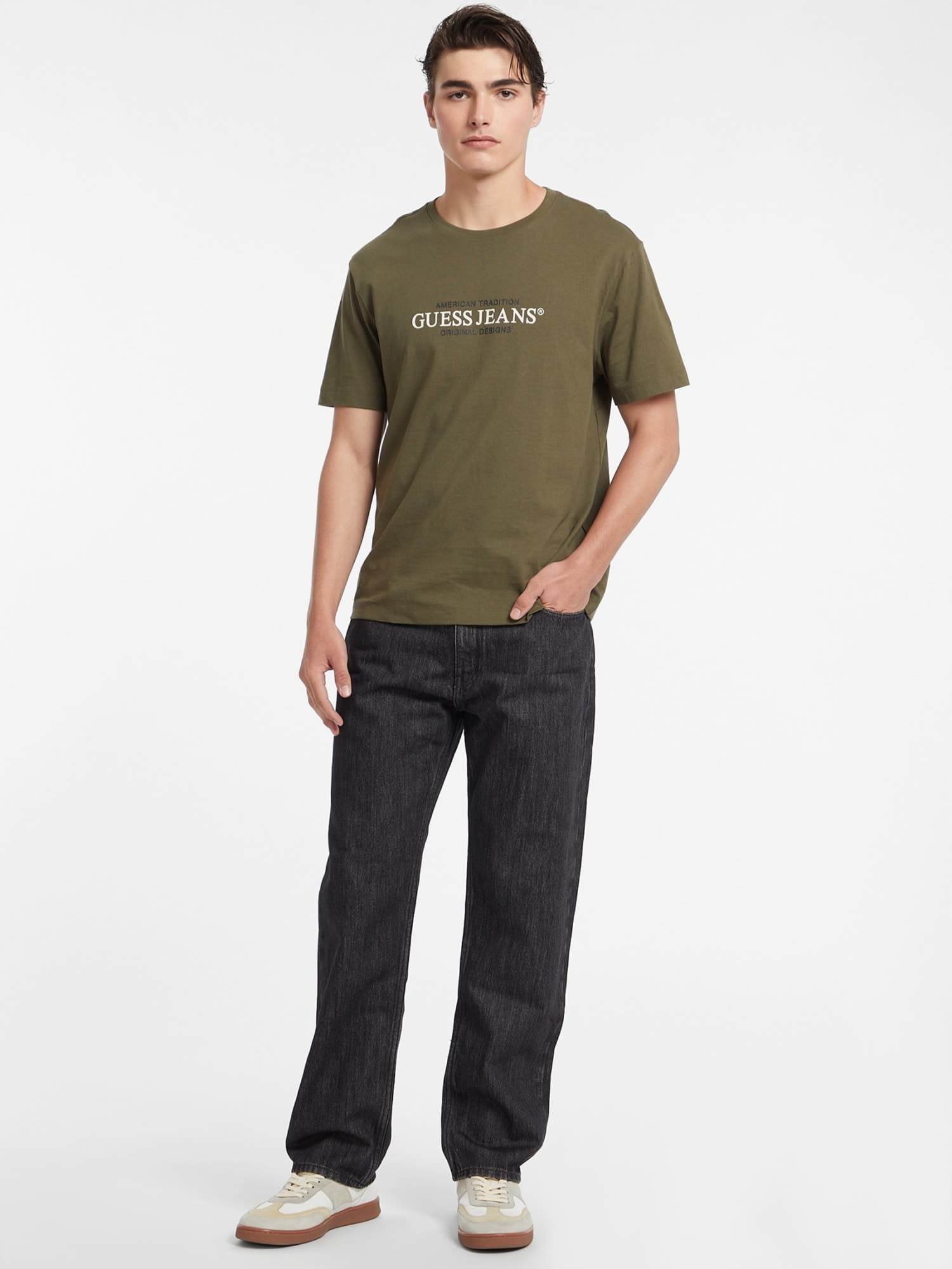 ゲス GUESS GUESS JEANS Short Sleeves Crew Neck Regular American Trad Tee （G8EV） G8EV
