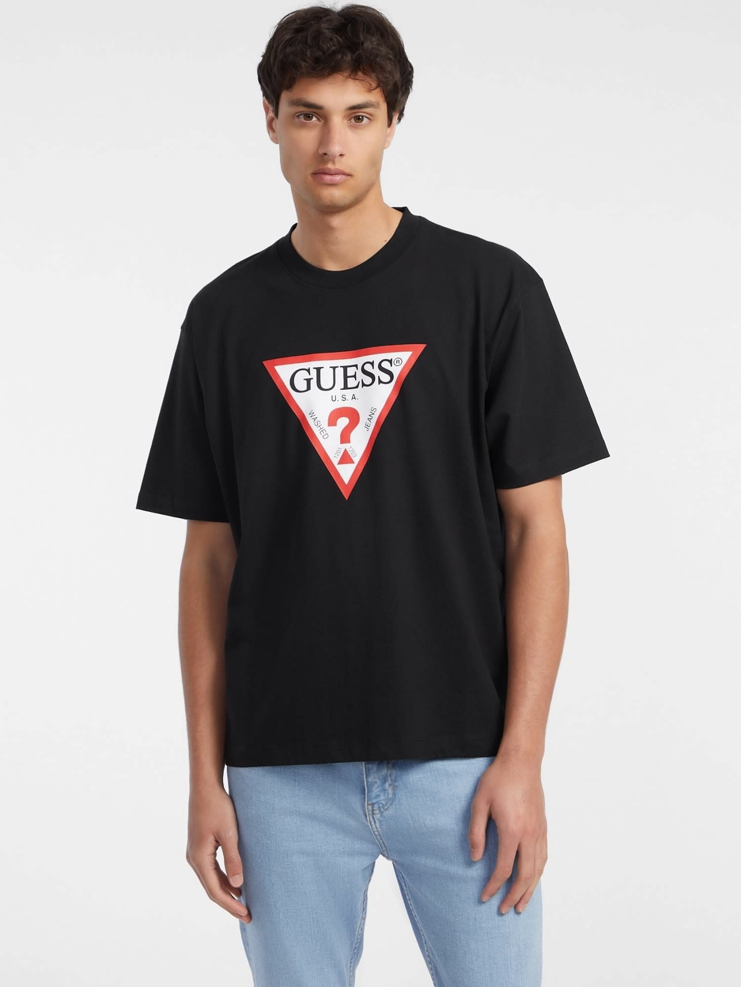 ゲス GUESS GUESS JEANS Short Sleeves Crew Neck Os Iconic Tee （JBLK） JBLK