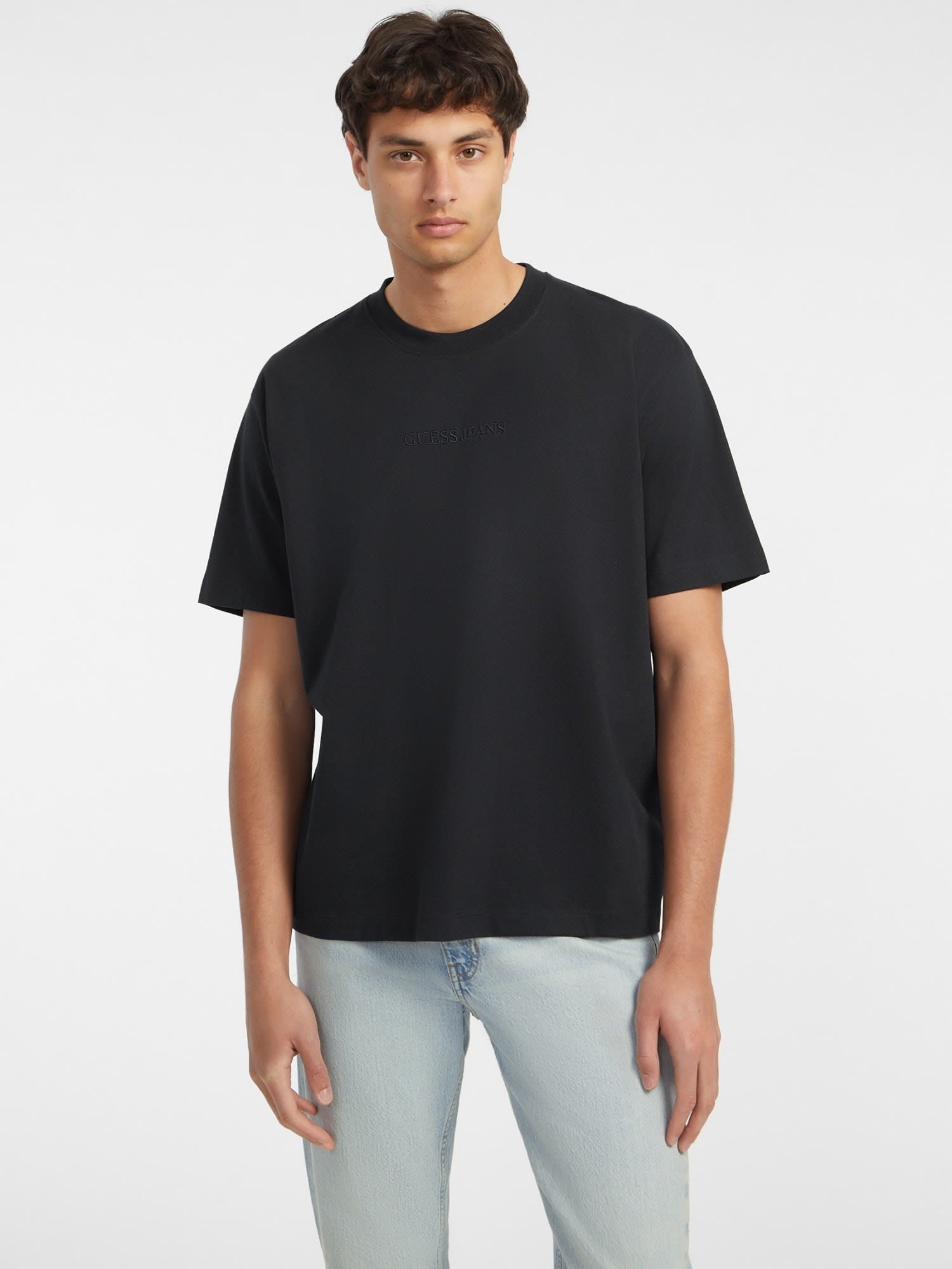ゲス GUESS GUESS JEANS Short Sleeves Crew Neck Os Logo Emb Tee （JBLK） JBLK