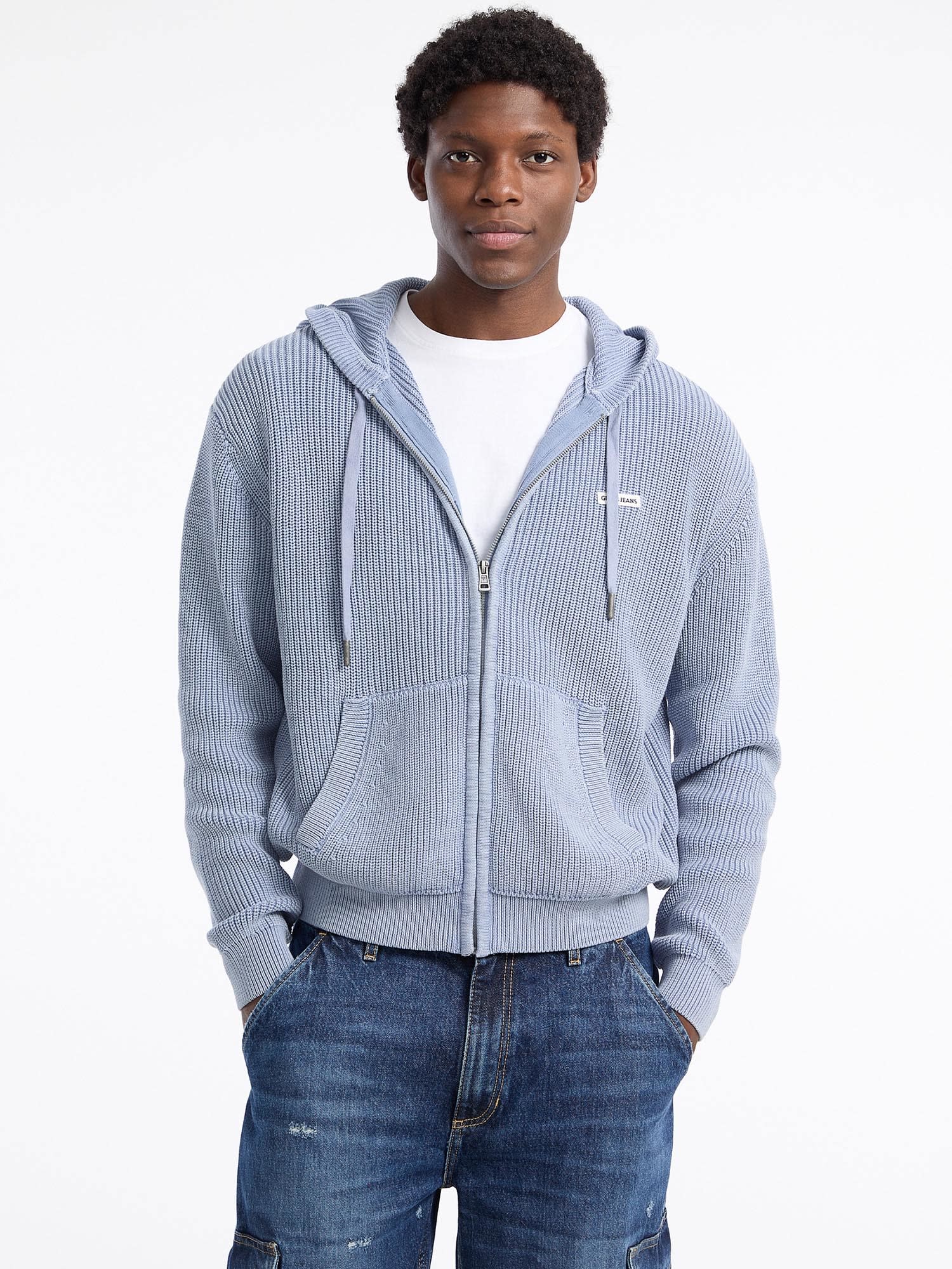 ゲス GUESS GUESS JEANS Long Sleeves Zipped Hoodie Sweater （IDWS） IDWS