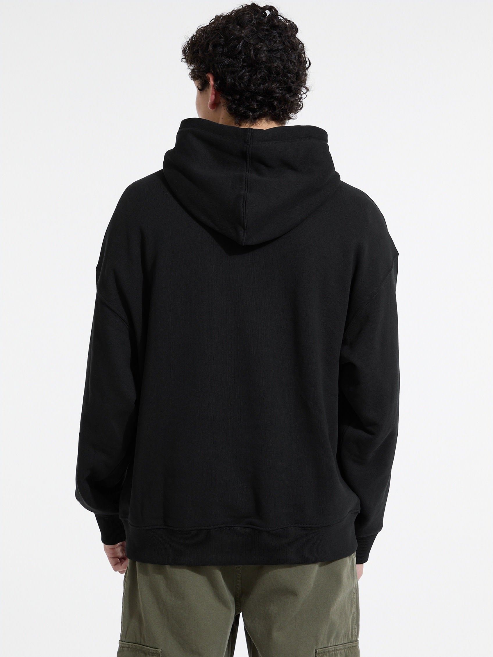 ゲス GUESS GUESS JEANS Hood Os 3D Embro Script Logo Sweat （JBLK） JBLK