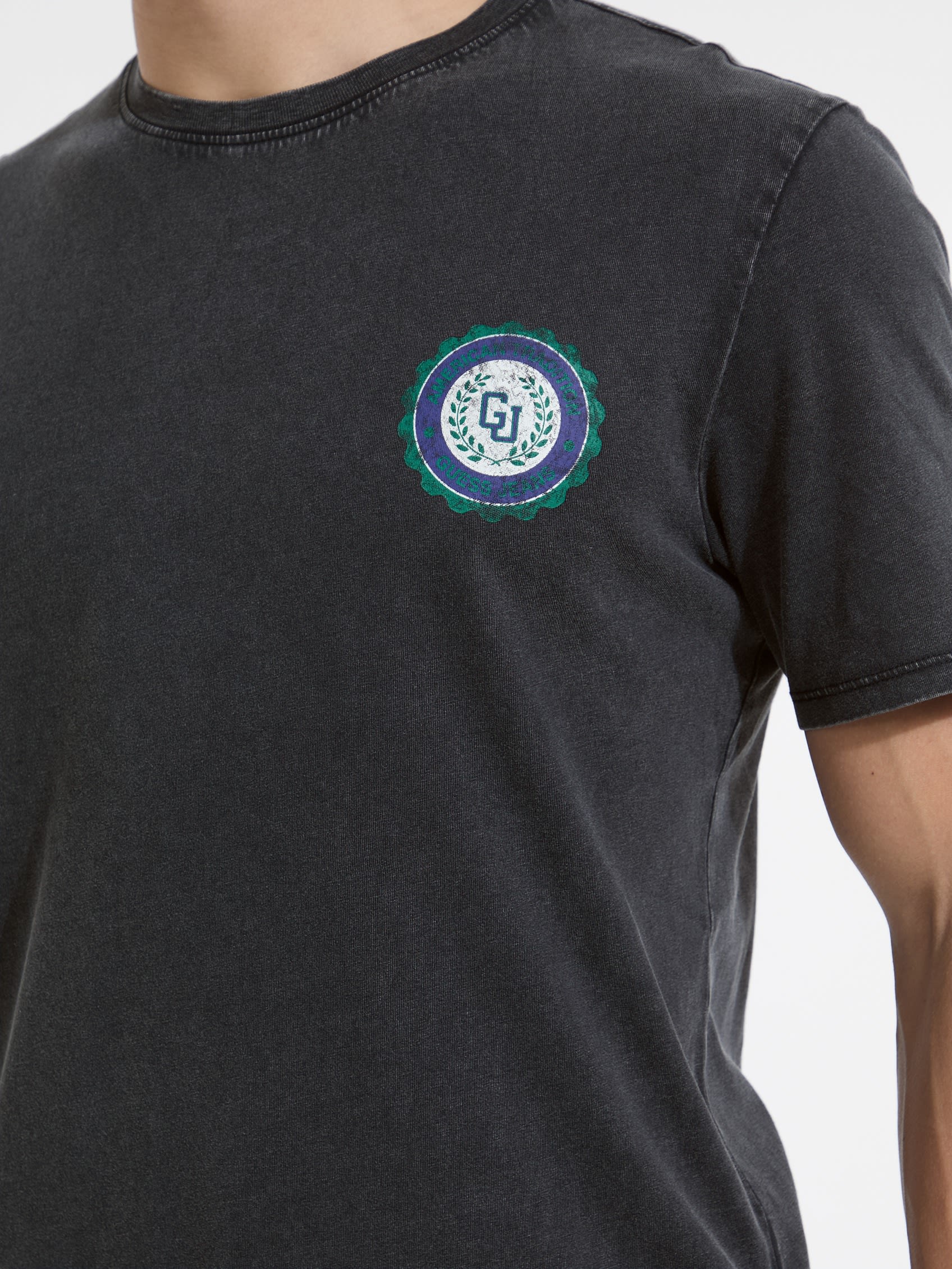 ゲス GUESS GUESS JEANS Slim Front Back Logo Tee （JBLK） JBLK
