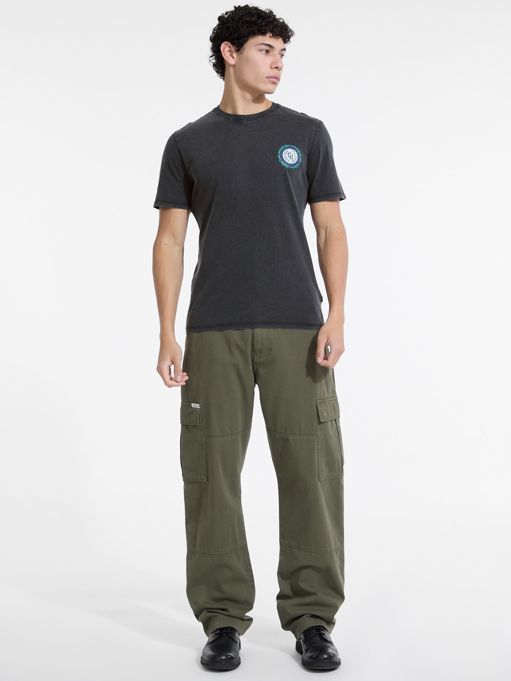 ゲス GUESS GUESS JEANS Slim Front Back Logo Tee （JBLK） JBLK