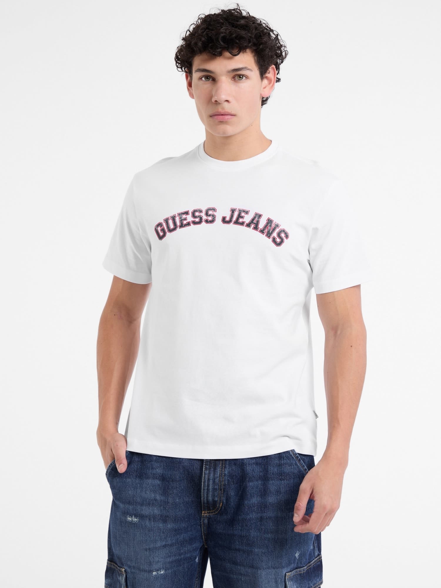 ゲス GUESS GUESS JEANS Short Sleeves Crew Neck Regular Collegiate Tee （G011） G011