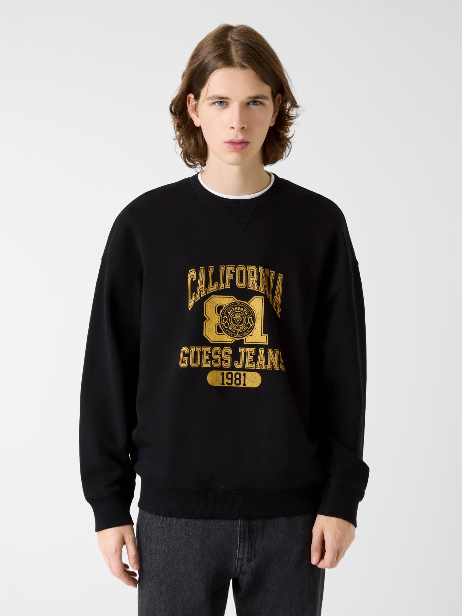 ゲス GUESS GUESS JEANS Os Ringer Crewneck （JBLK） JBLK