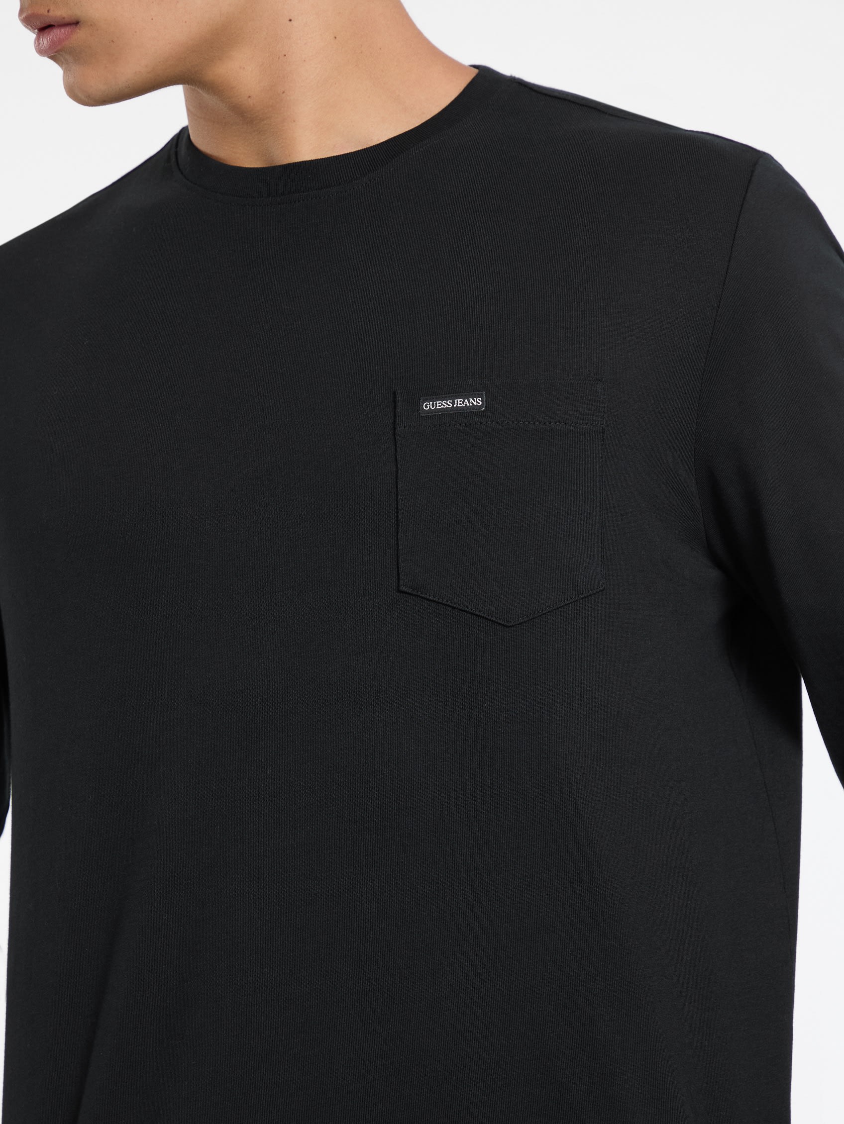 ゲス GUESS GUESS JEANS Long Sleeves Crew Neck Regular Poket Tee （JBLK） JBLK