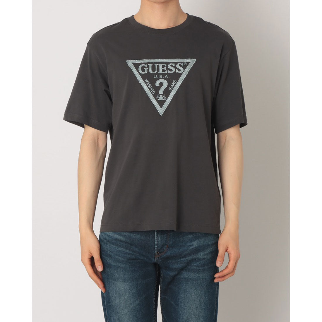 ゲス GUESS MEN'S S/Slv Tee Shirt （DGY） DGY
