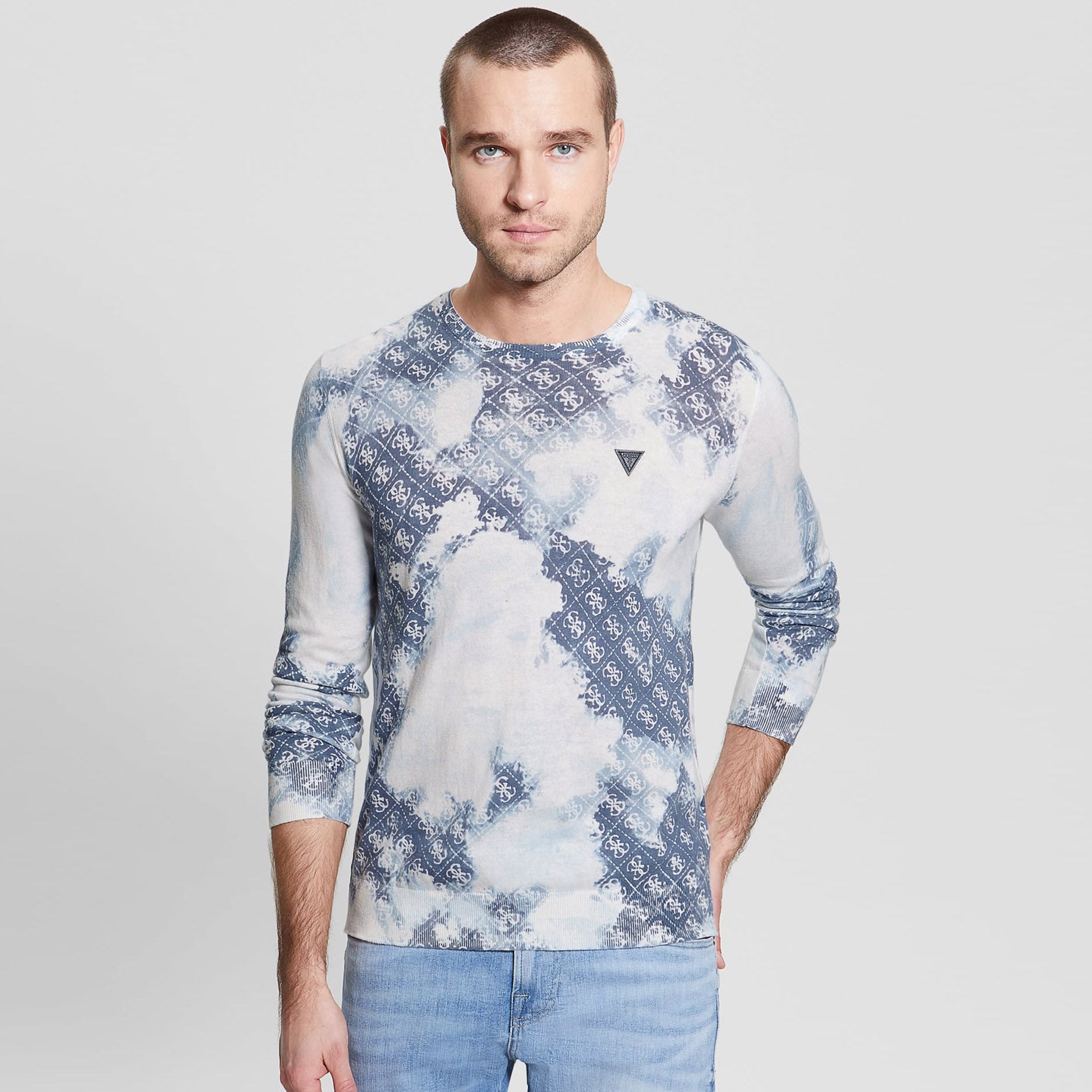 ゲス GUESS Tyson Bleach Printed Sweater （P7HH） ニット セーター P7HH