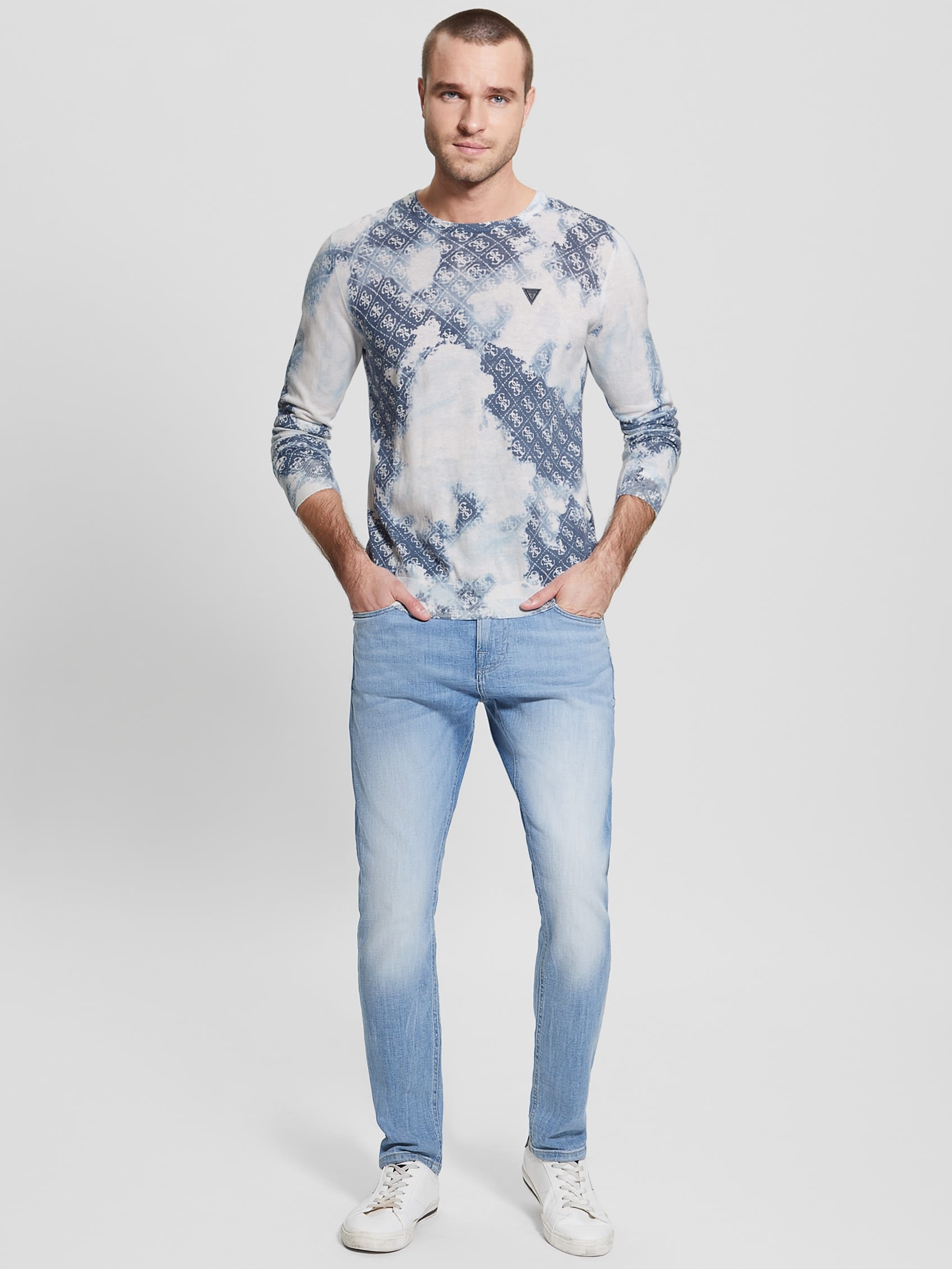 ゲス GUESS Tyson Bleach Printed Sweater （P7HH） ニット セーター P7HH