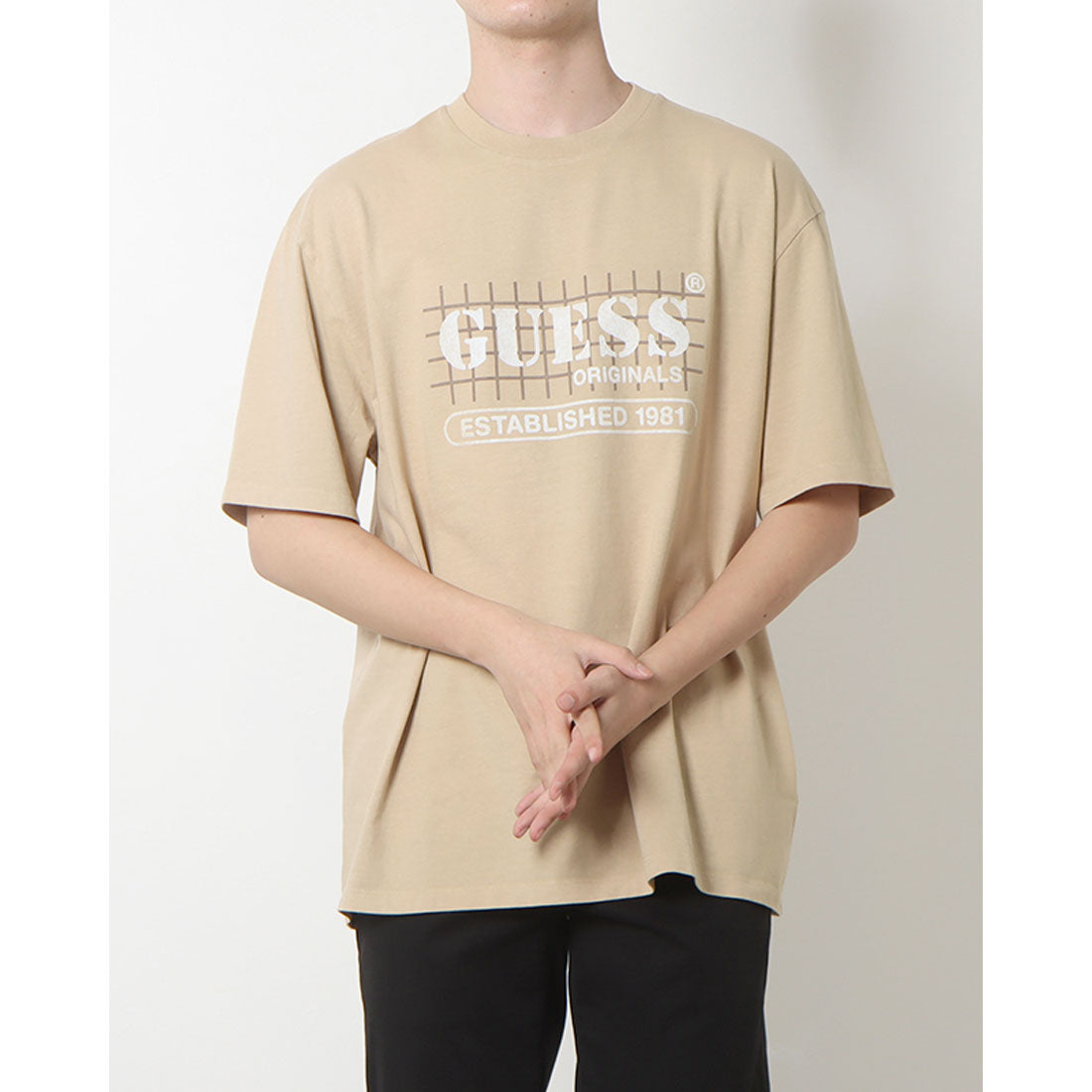 ゲス GUESS GUESS Originals Grid Logo Washed Tee  ロゴTシャツ,F13Q