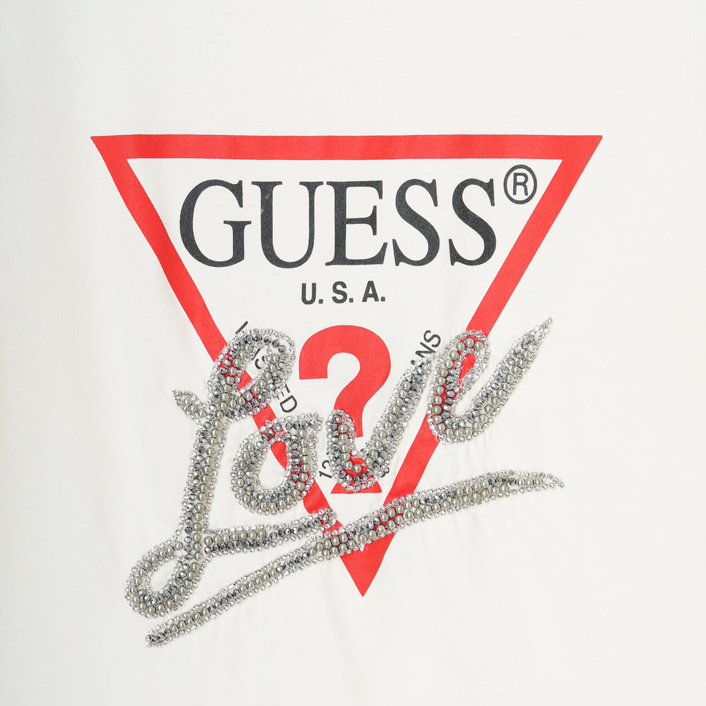 ゲス GUESS LS Cn Triangle Love Tee （JBLK） Guess LS Cn Triangle Love Tee