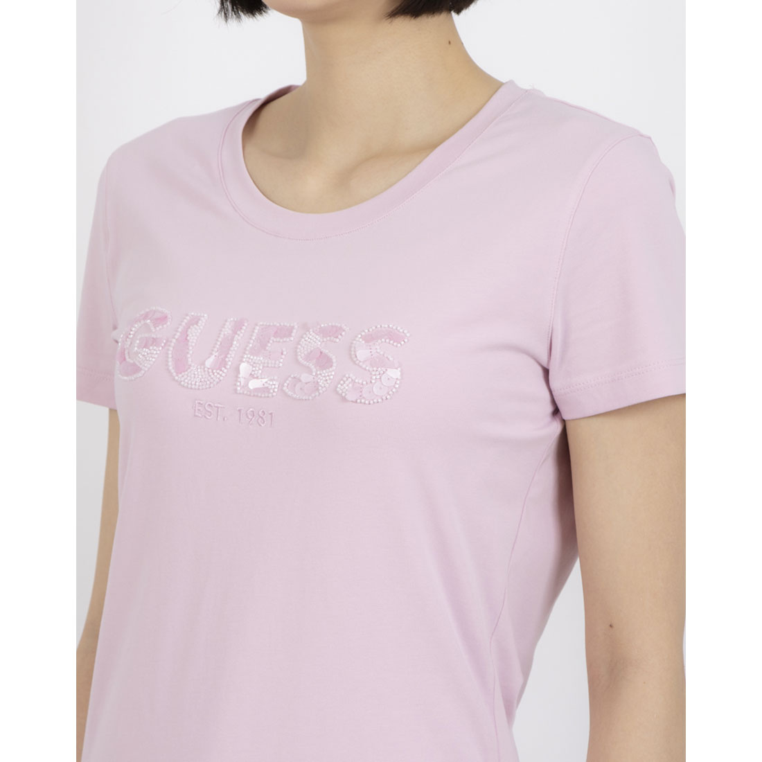 ゲス GUESS CN Ss Logo Segquins Tee （G4Q4） G4Q4