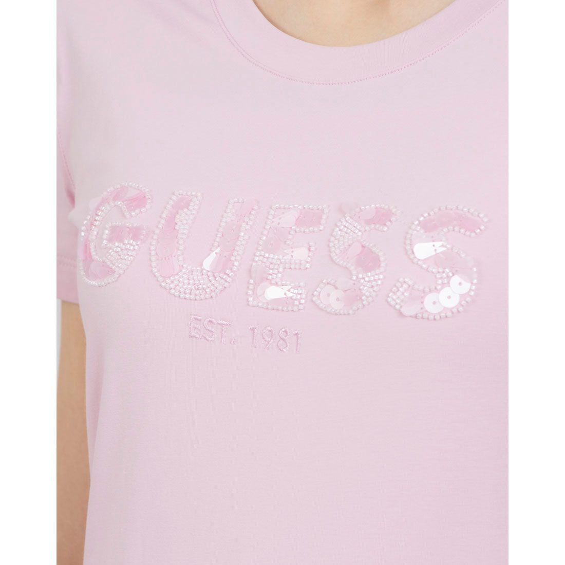ゲス GUESS CN Ss Logo Segquins Tee （G4Q4） G4Q4