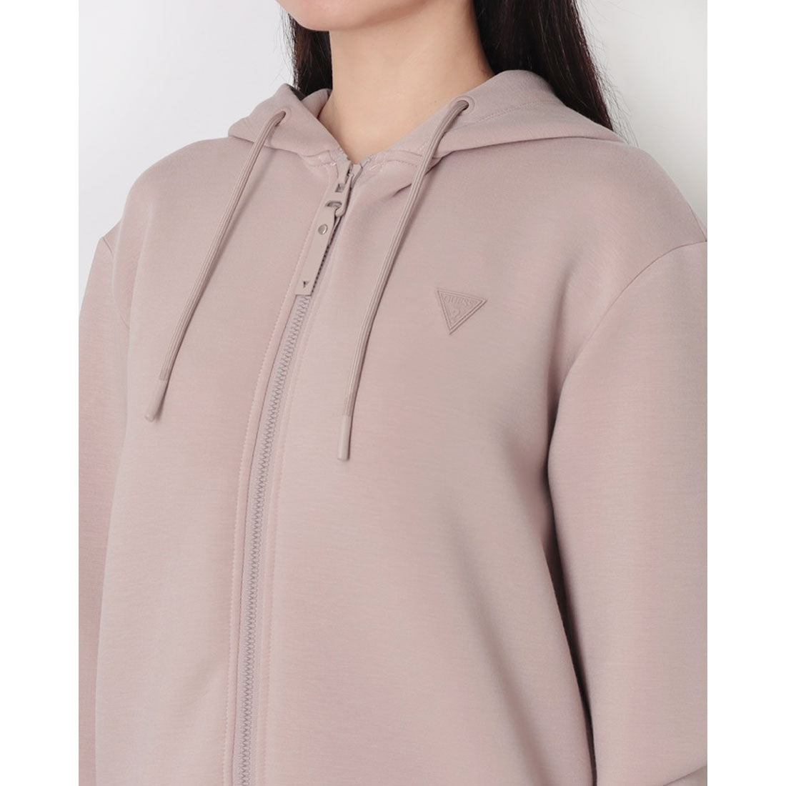 【ベージュ(G4Q9)】GUESS パーカー (W)ALLIE Scuba Hoodie Zip Guess Allie Scuba Hoodie Zip Sweatshirt