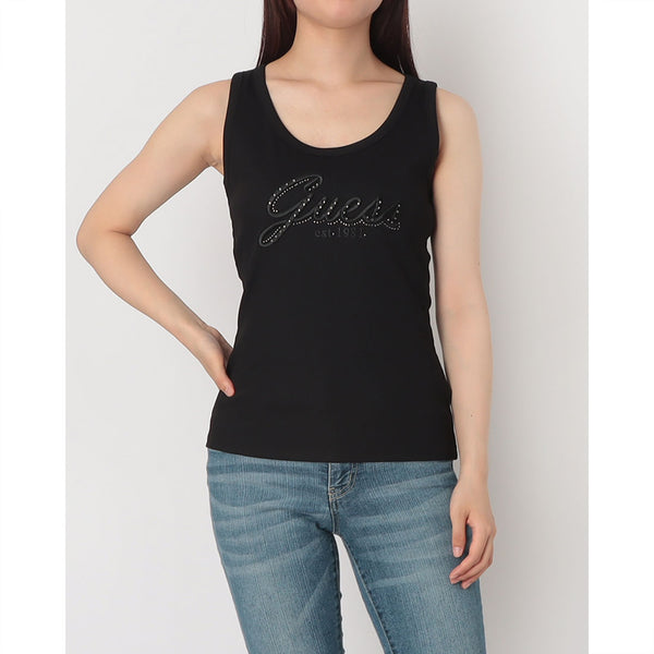 ゲス GUESS SL Raissa Logo Tank Top （JBLK） Guess GUESS SL Raissa Logo Tank Top