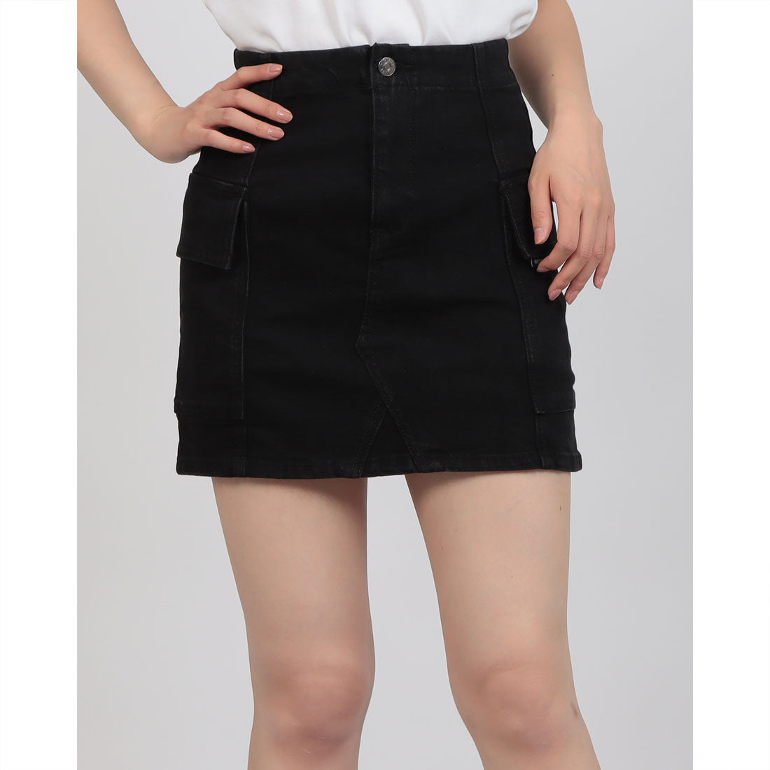 ゲス GUESS LADIES' Denim Skirt （BLK） BLK