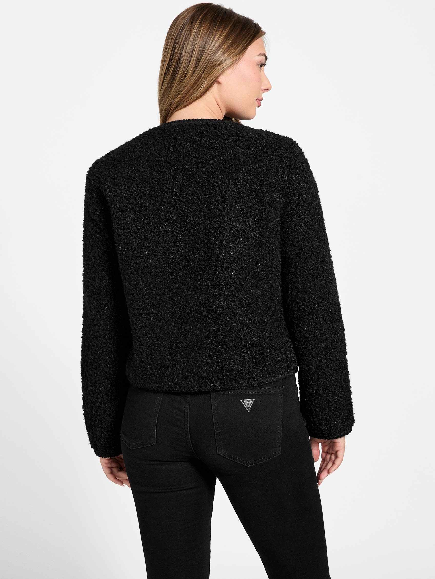 ゲス GUESS IVANA Fuax Fur Buttoned Jacket （JBLK） JBLK