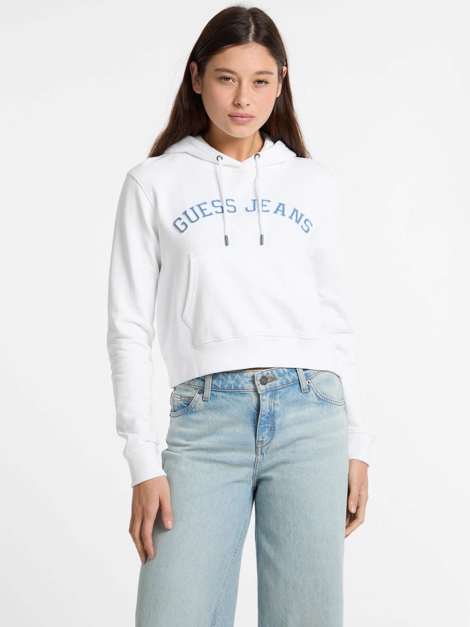 ゲス GUESS GUESS JEANS Hood Cropped Collegiate Sweat （G011） G011
