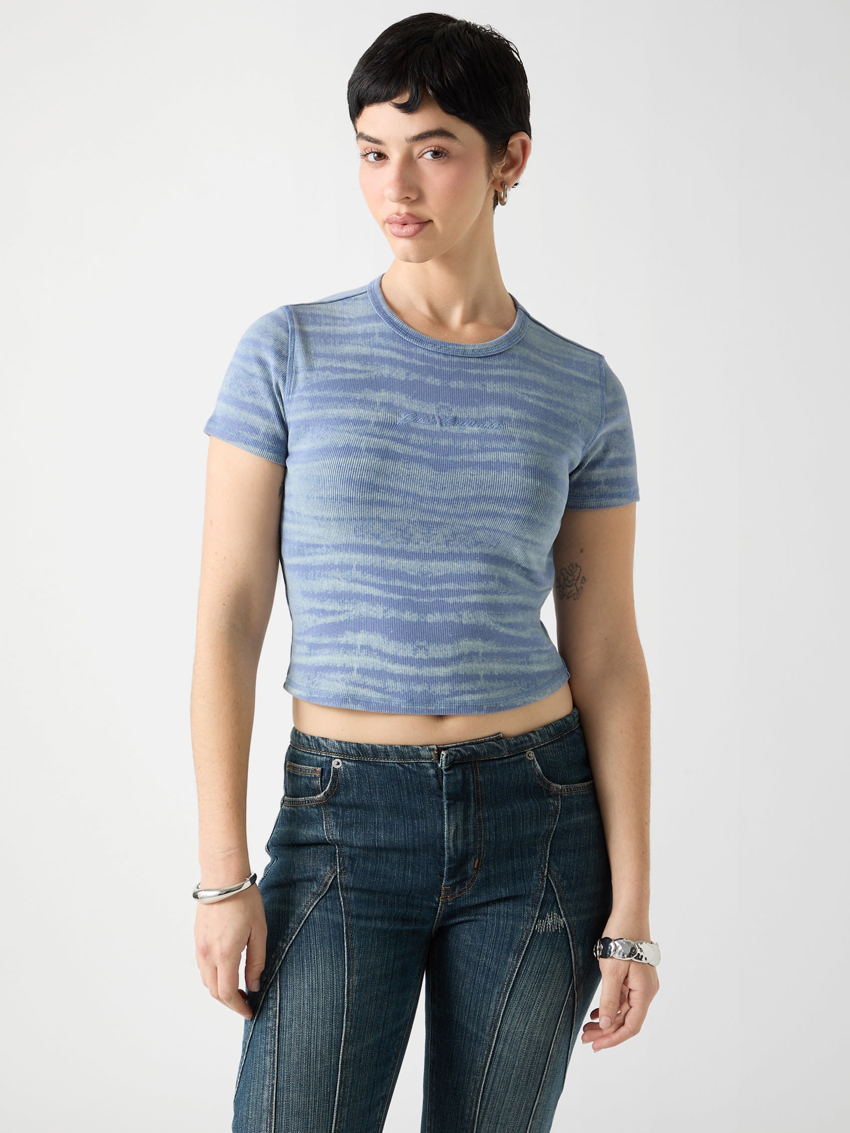 ゲス GUESS GUESS Originals Abstract Denim Print Top （F76G） F76G