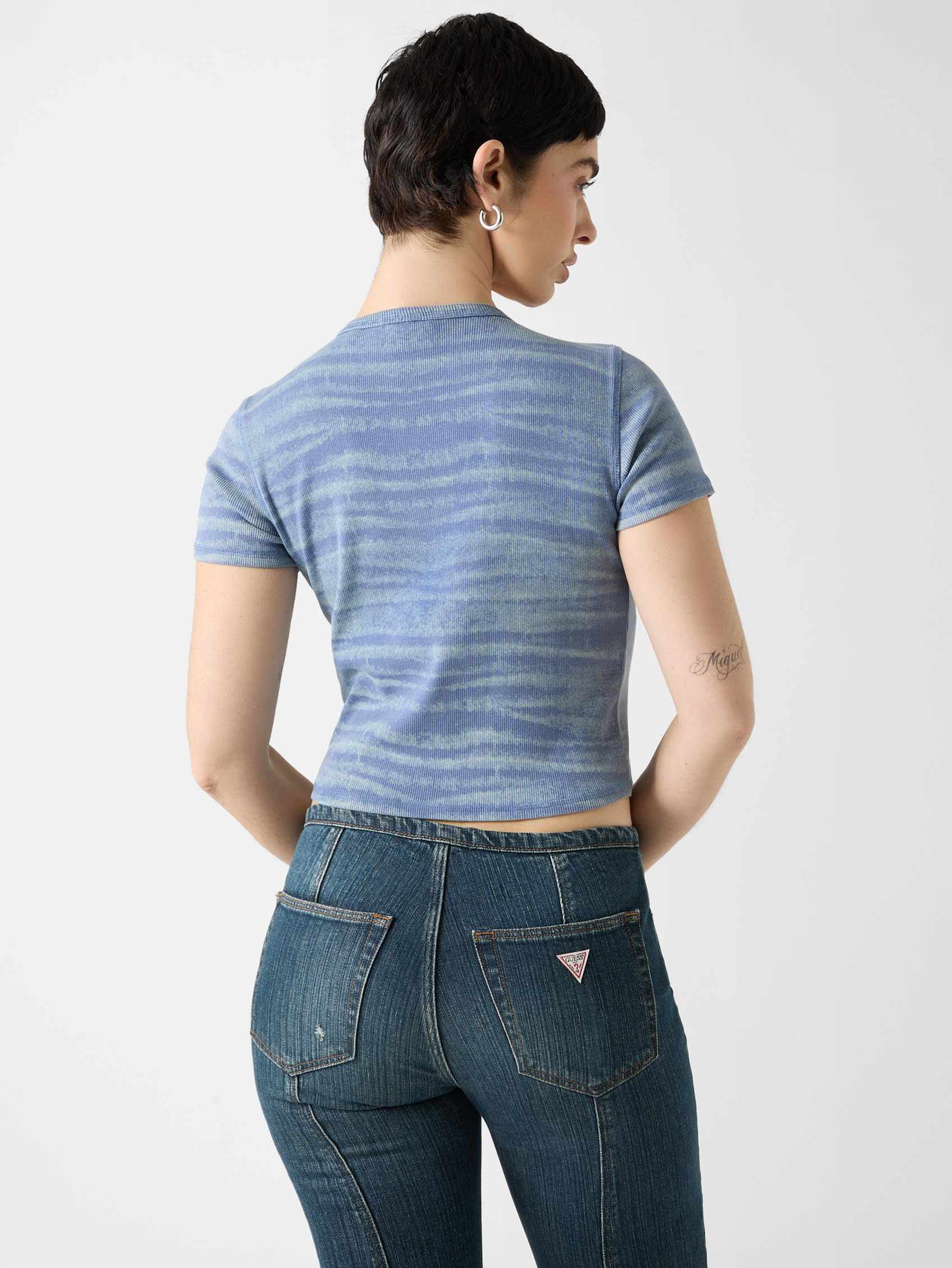 ゲス GUESS GUESS Originals Abstract Denim Print Top （F76G） F76G
