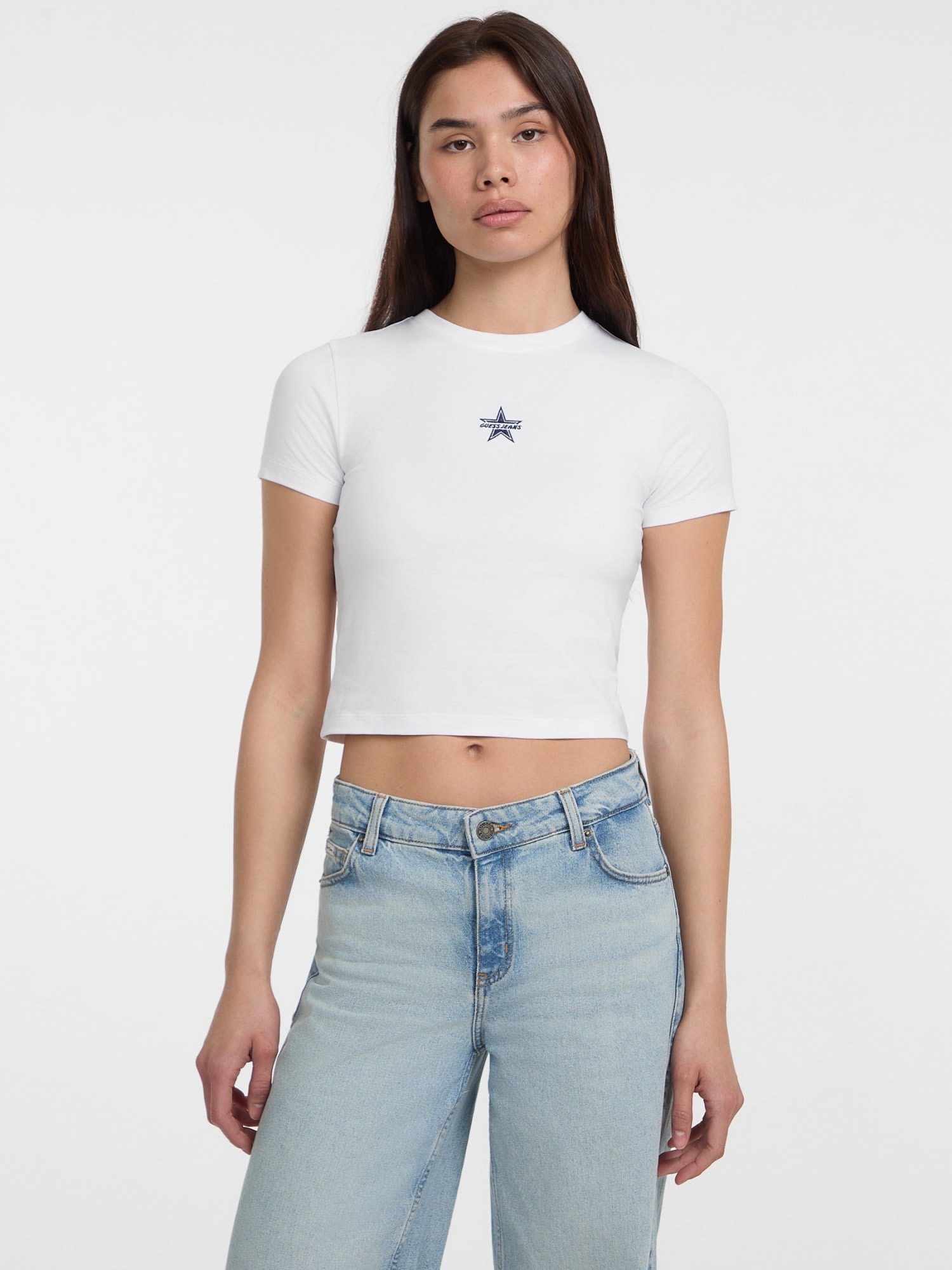 ゲス GUESS GUESS JEANS Short Sleeves Crew Neck Baby Emb Star Tee （G011） G011