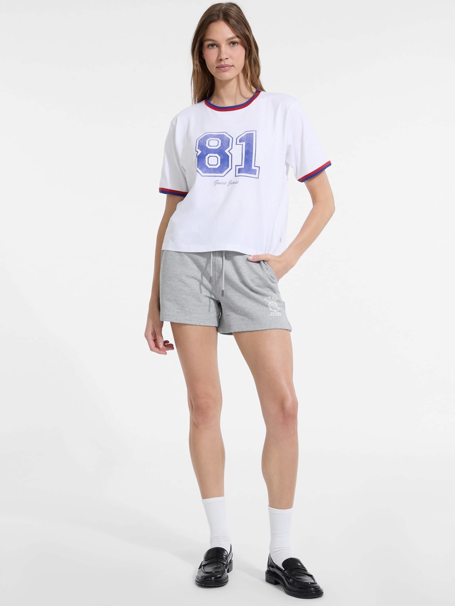 ゲス GUESS GUESS JEANS Short Sleeves Crew Neck Boxy 81 Tee （G011） G011