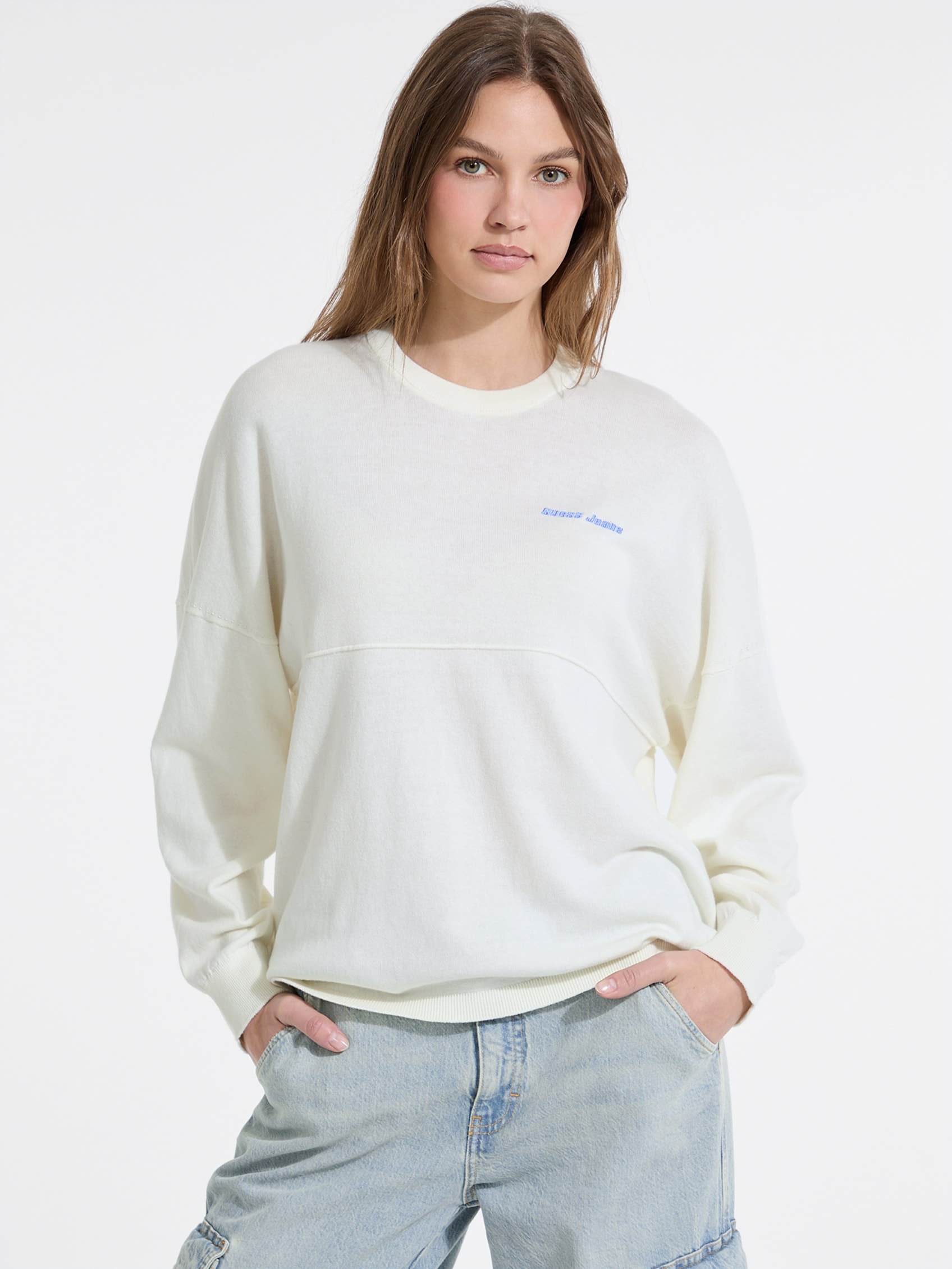 ゲス GUESS GUESS JEANS Long Sleeves Crew Neck Back Intarsia Sweater （G293） G293