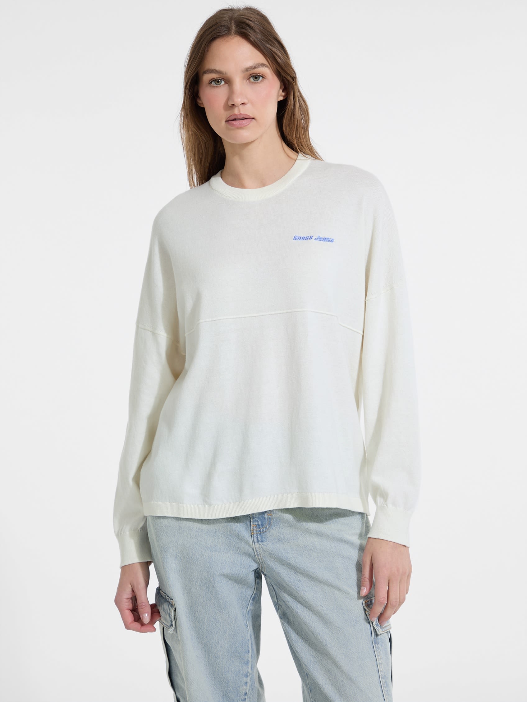 ゲス GUESS GUESS JEANS Long Sleeves Crew Neck Back Intarsia Sweater （G293） G293
