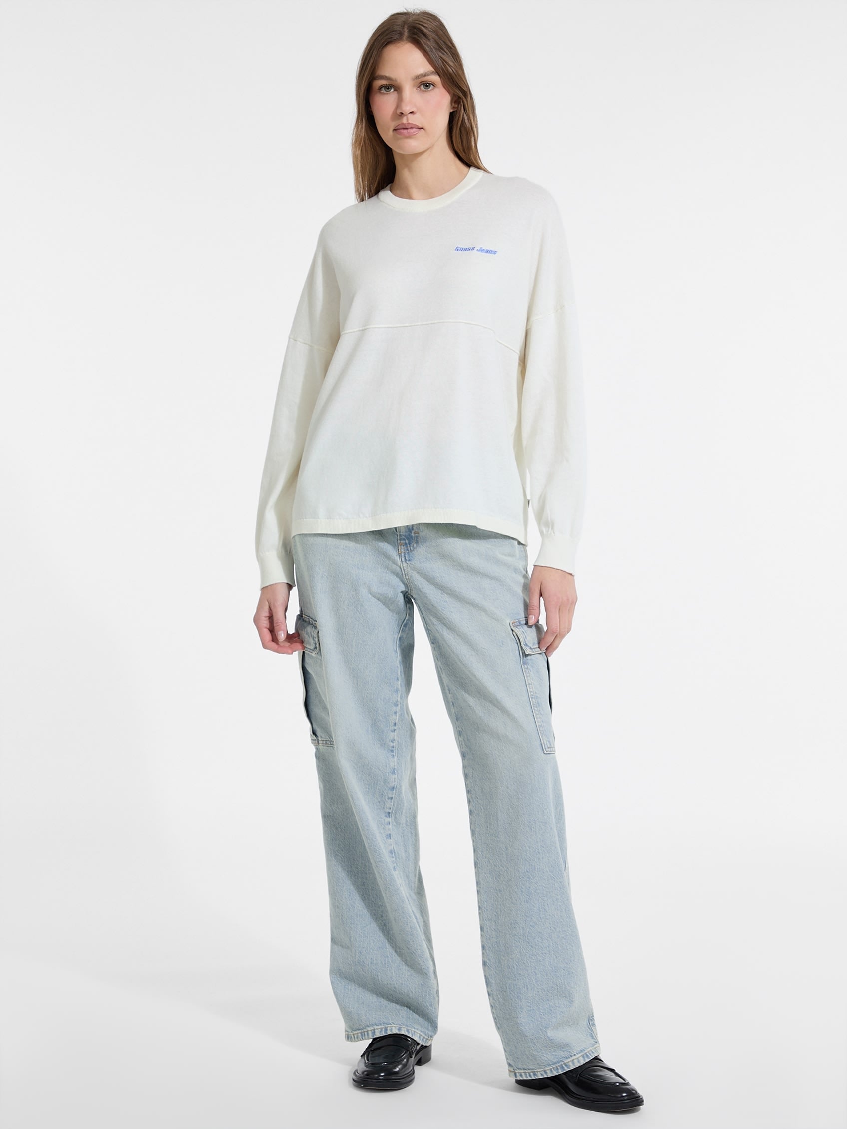 ゲス GUESS GUESS JEANS Long Sleeves Crew Neck Back Intarsia Sweater （G293） G293