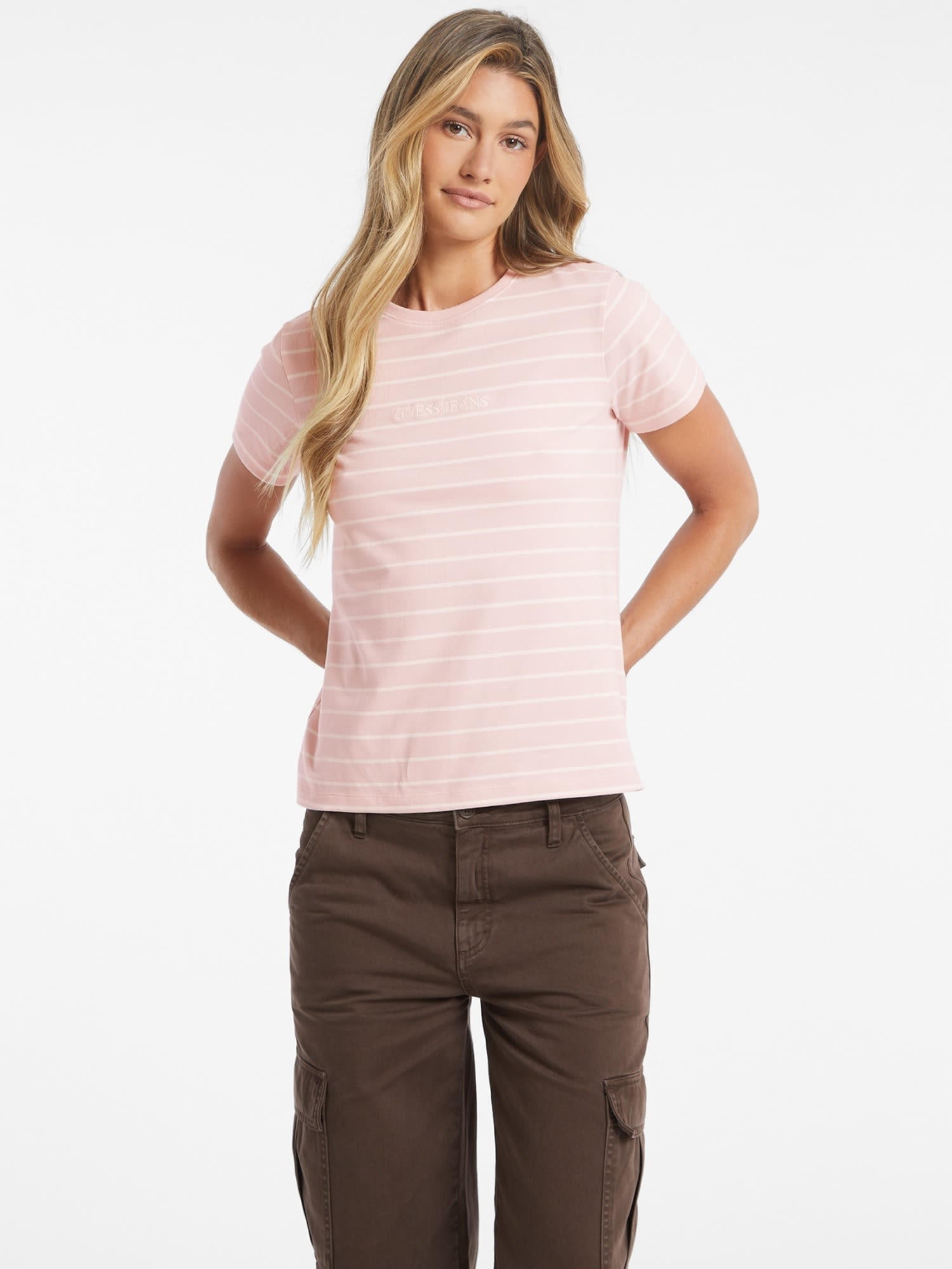 ゲス GUESS GUESS JEANS Short Sleeves Crew Neck Regular Yd Striped Tee （S61H） S61H