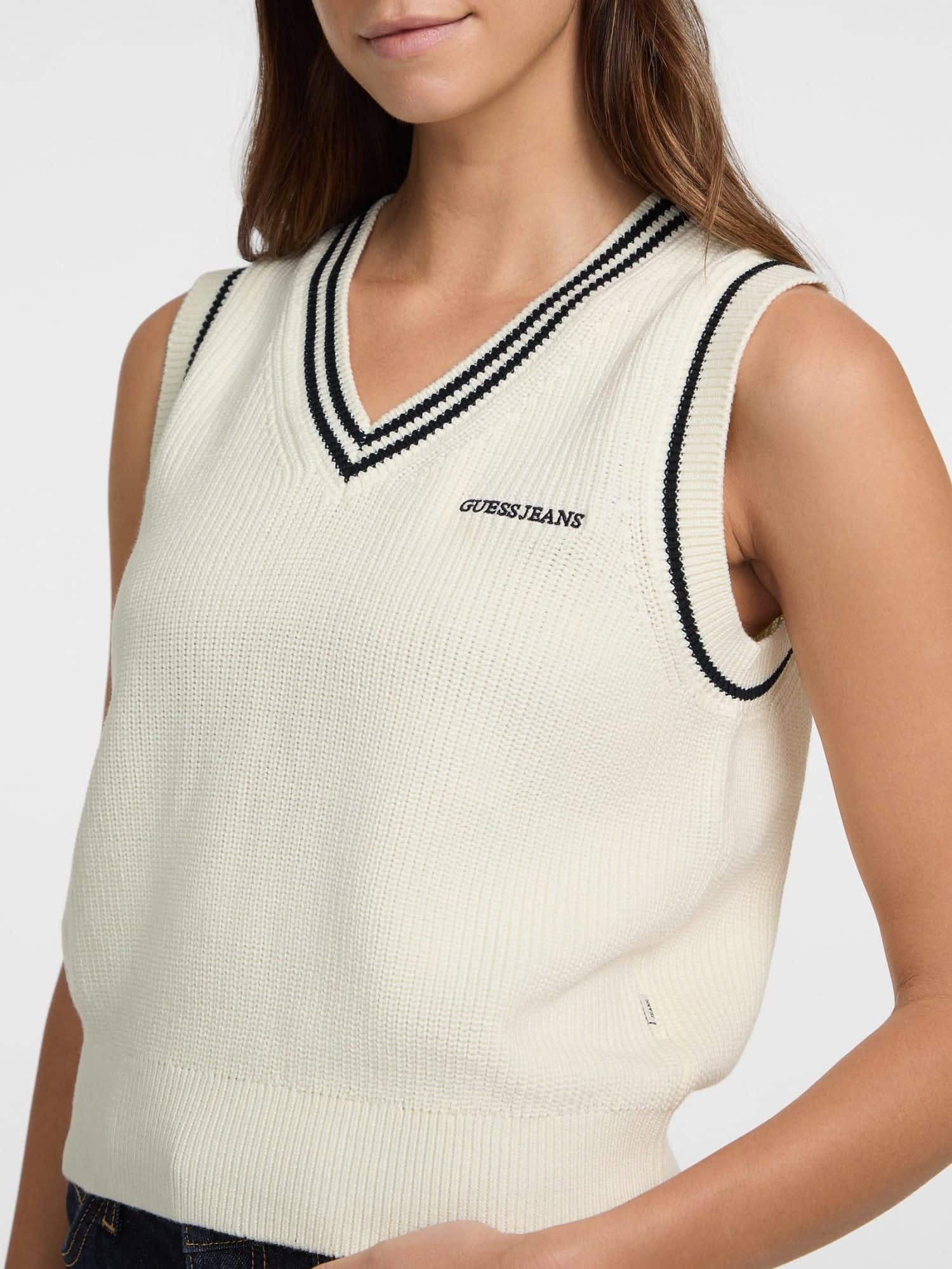 ゲス GUESS GUESS JEANS V-neck GUESS J Emb Vest Sweater （G293） G293