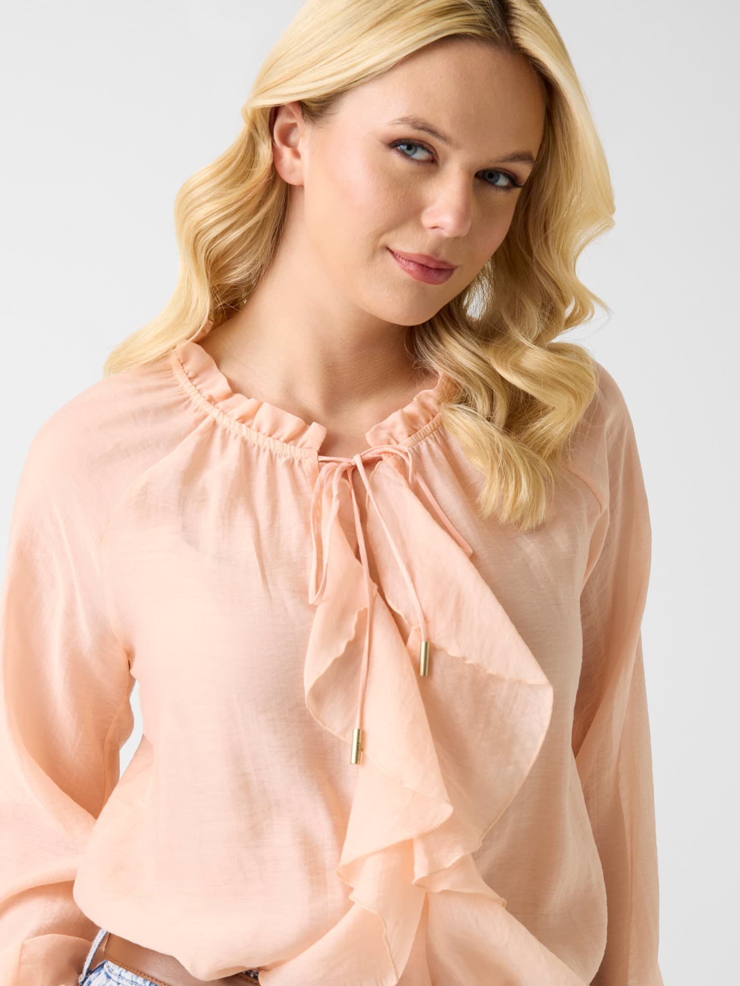 ゲス GUESS MAELYS Ruffled Blouse （G6L1） G6L1