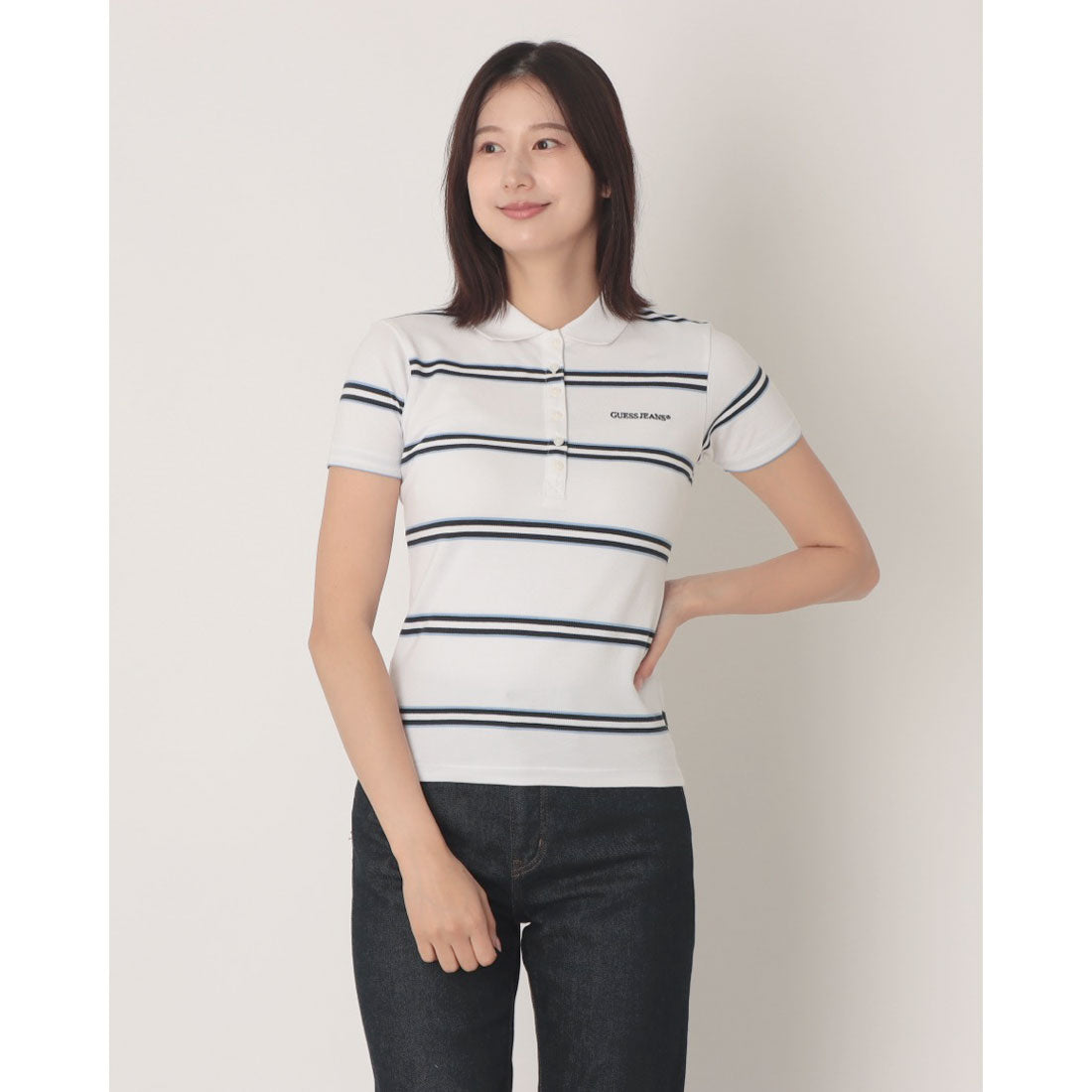 ゲス GUESS GUESS JEANS Short Sleeves Slim Stripe Polo ポロシャツ （S0A8） S0A8