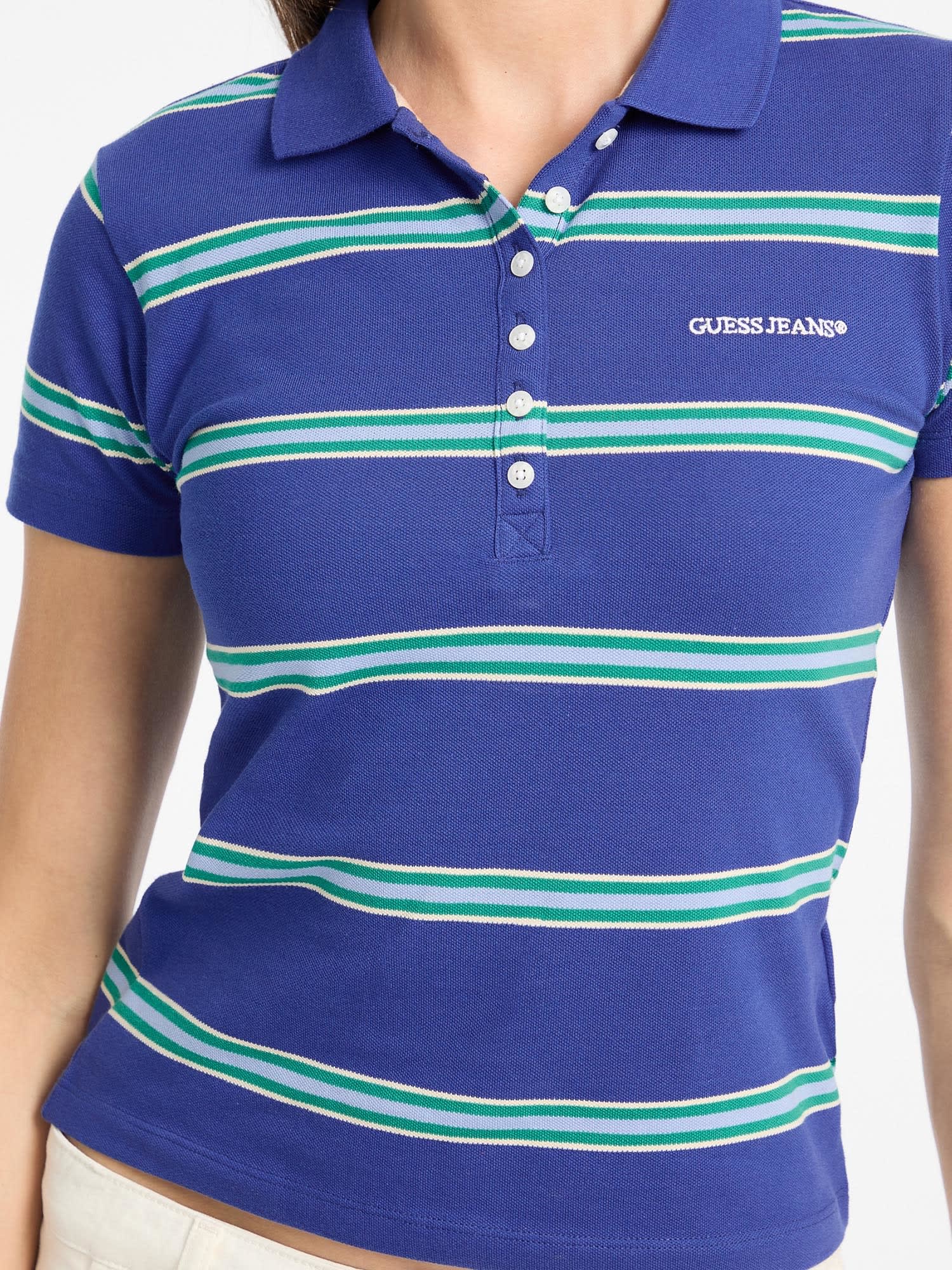 ゲス GUESS GUESS JEANS Short Sleeves Slim Stripe Polo ポロシャツ （S76U） S76U