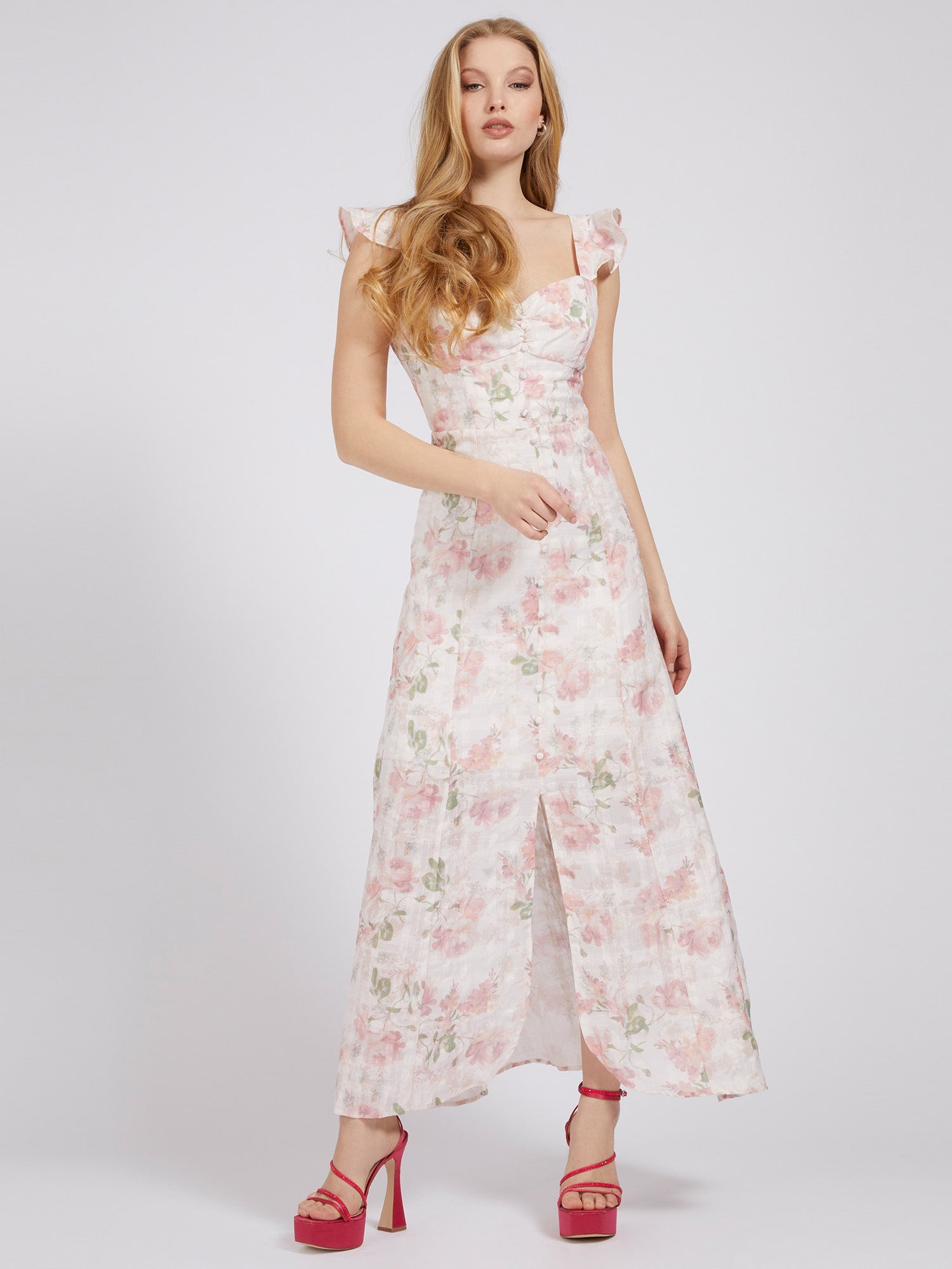 ゲス GUESS Eco Rose Maxi Dress  ワンピース ドレス,P6M1