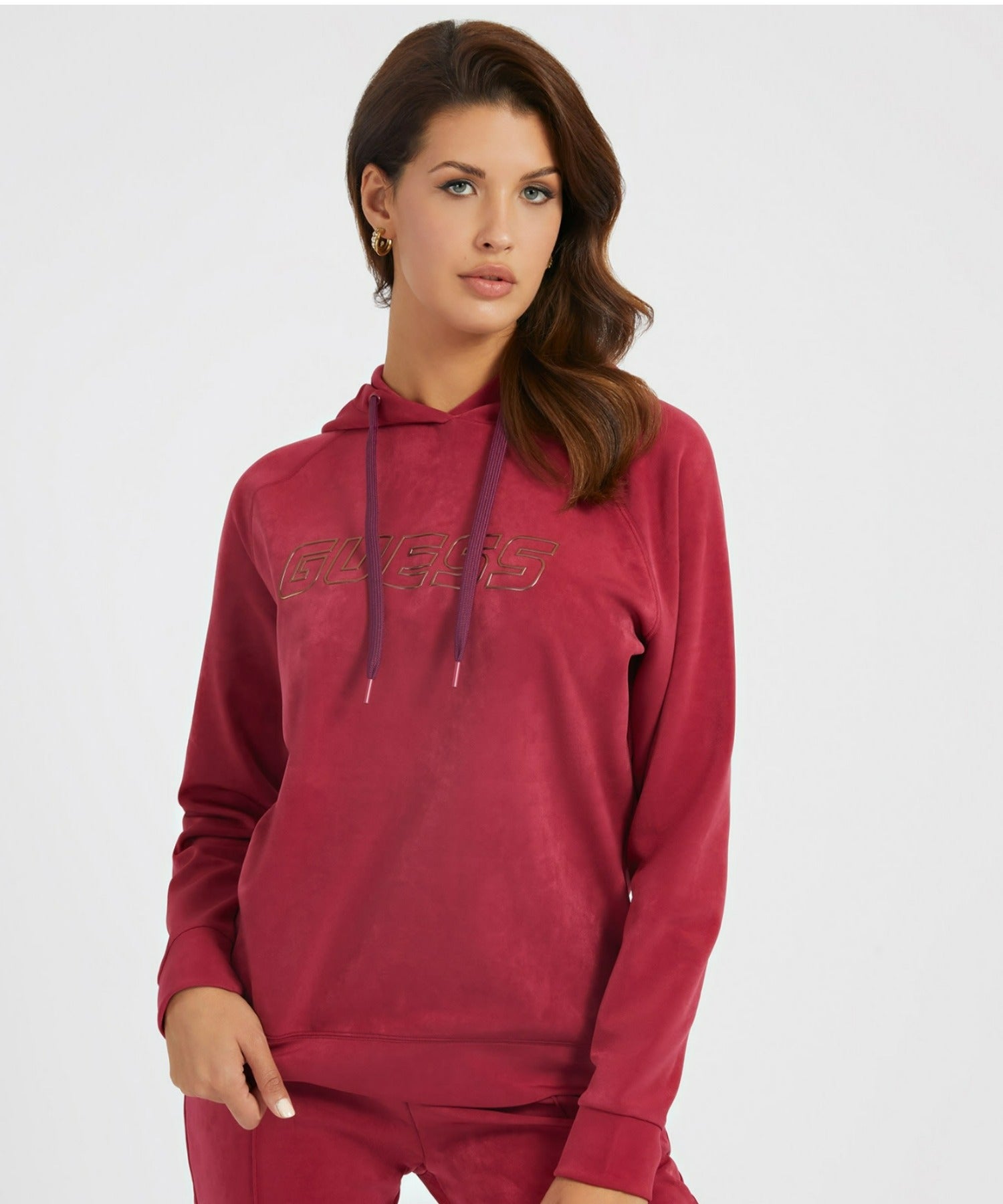ゲス GUESS Euphemia Faux-Suede Hoodie （G4F7） G4F7