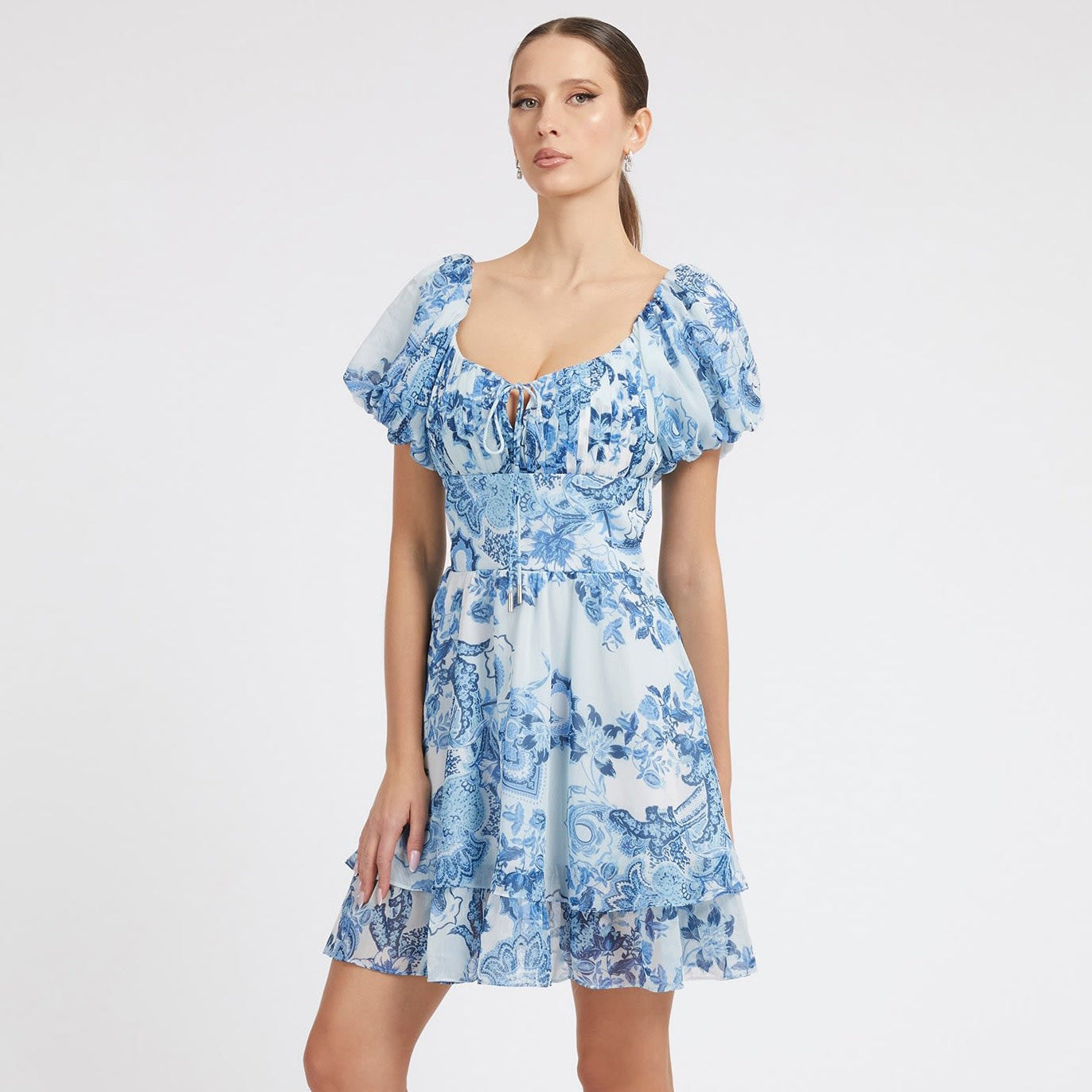 GUESS Gilda Smocked Dress One Piece Dress