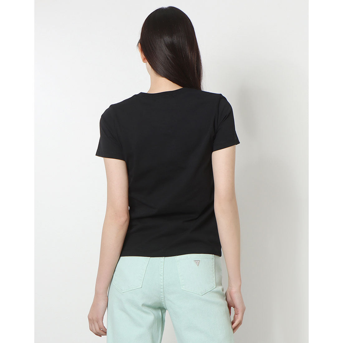 ゲス GUESS Denim Emboss Triangle Tee  Tシャツ レディース