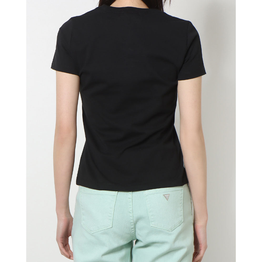 ゲス GUESS Denim Emboss Triangle Tee  Tシャツ レディース