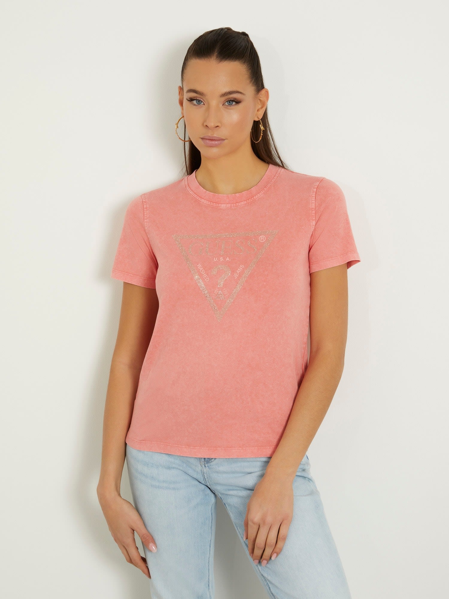 ゲス GUESS VINTAGE Rhinestone Tee  Tシャツ レディース