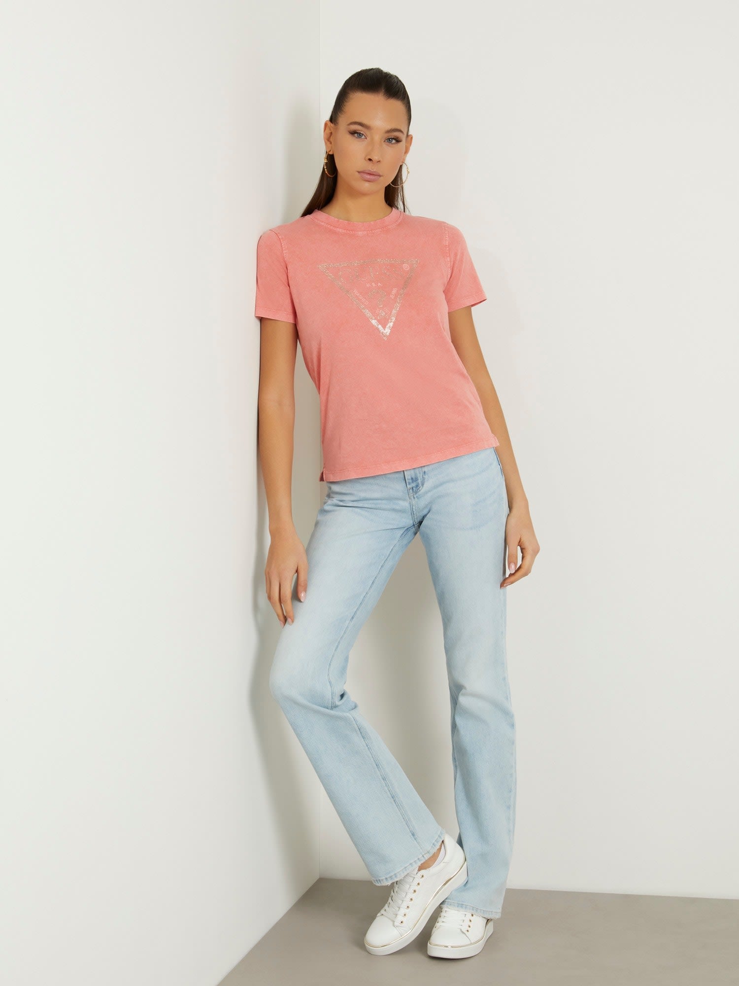 ゲス GUESS VINTAGE Rhinestone Tee  Tシャツ レディース