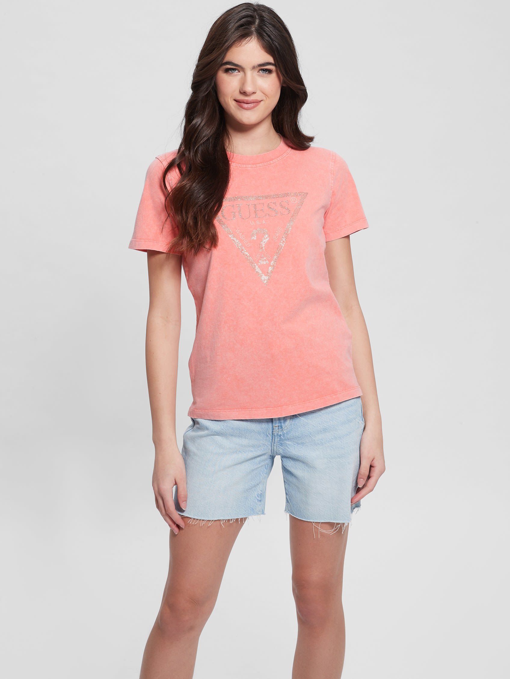 ゲス GUESS VINTAGE Rhinestone Tee （G6S1） Tシャツ レディース G6S1