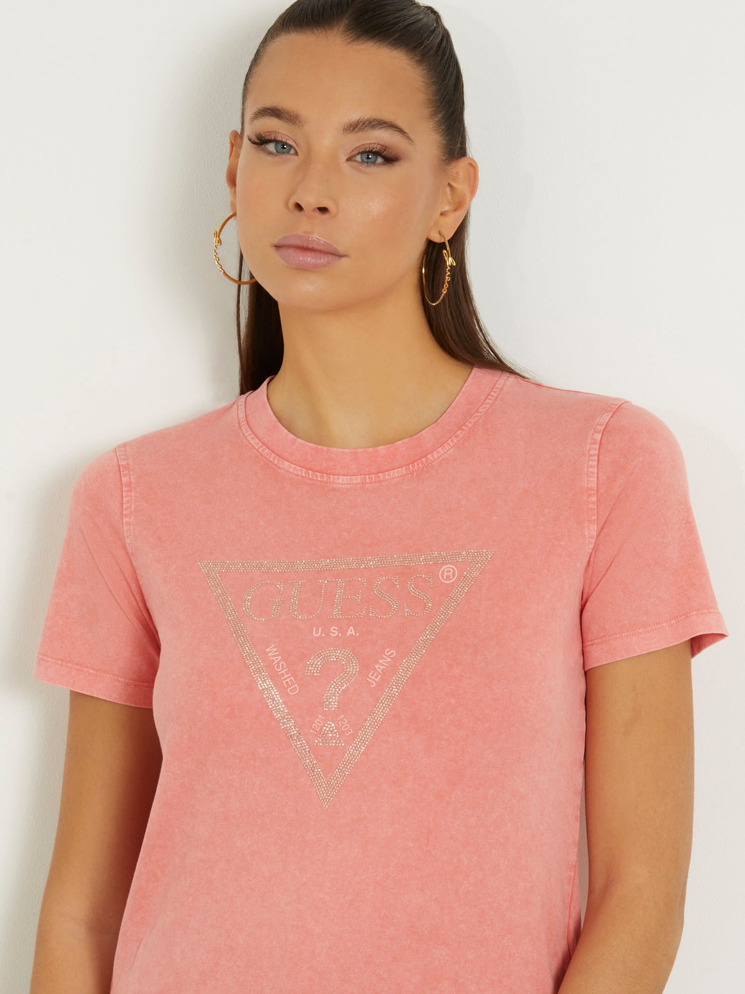 ゲス GUESS VINTAGE Rhinestone Tee  Tシャツ レディース