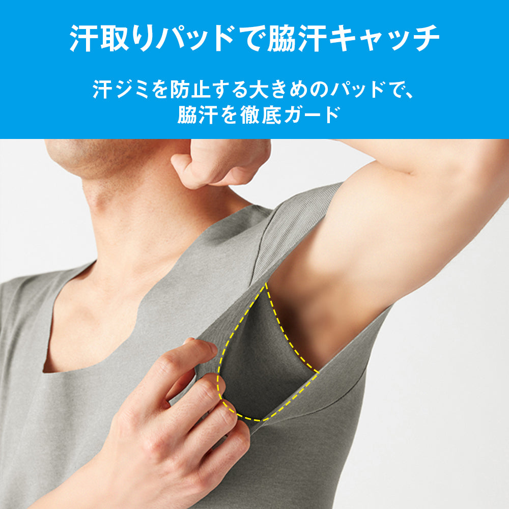 グンゼ GUNZE 【Tシャツ専用】袖なし・汗取りパッド付きスリーブレス （ブラック） ブラック