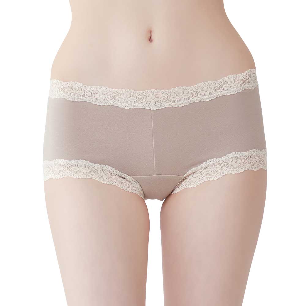 グンゼ GUNZE 綿95％で肌に優しい レース付きショーツ【返品不可商品】,ベールブラウン