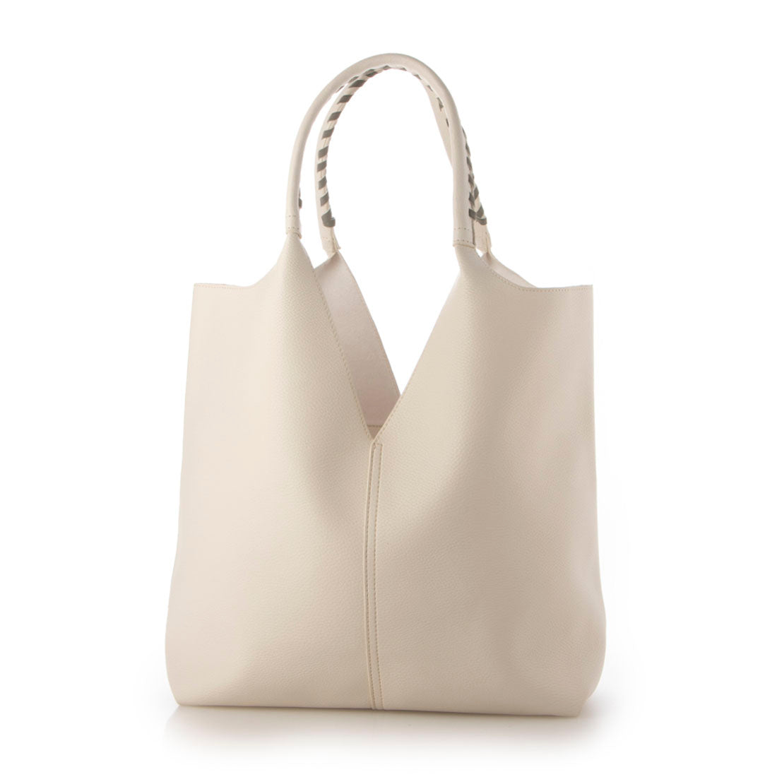 グッシオ GUSCIO センター切り替えVカットトートバッグ （IVORY） IVORY