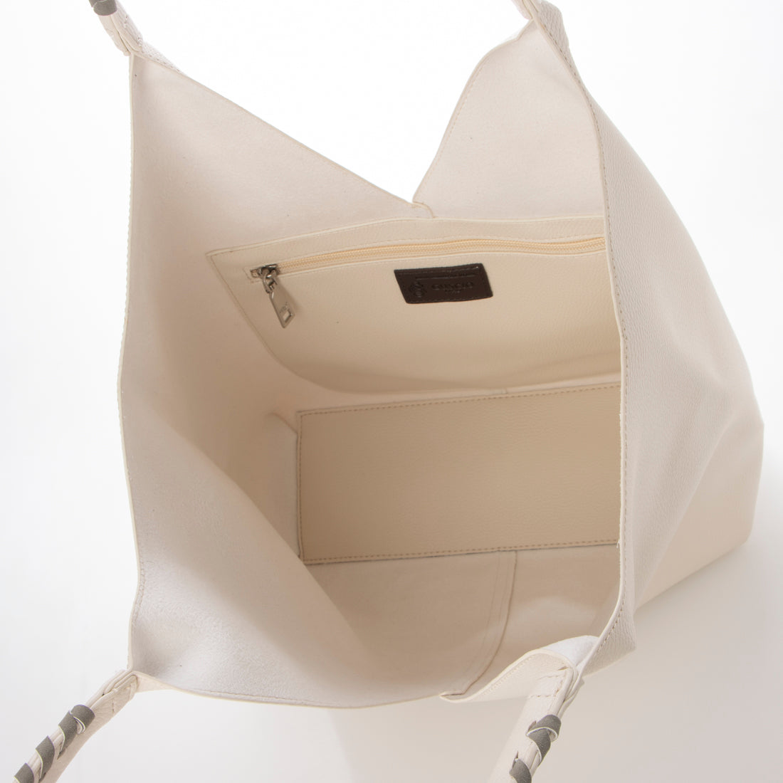 グッシオ GUSCIO センター切り替えVカットトートバッグ （IVORY） IVORY