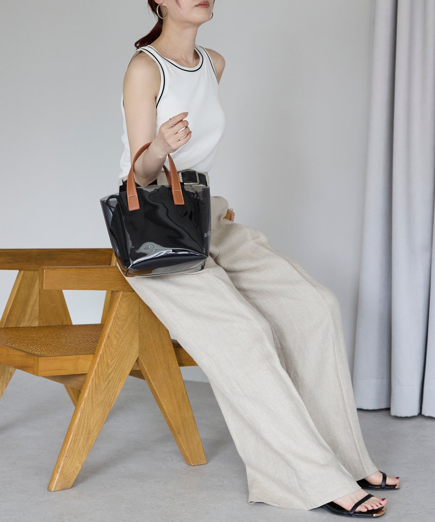 グッシオ GUSCIO PVCバッグ 巾着付き （GRAY） GRAY