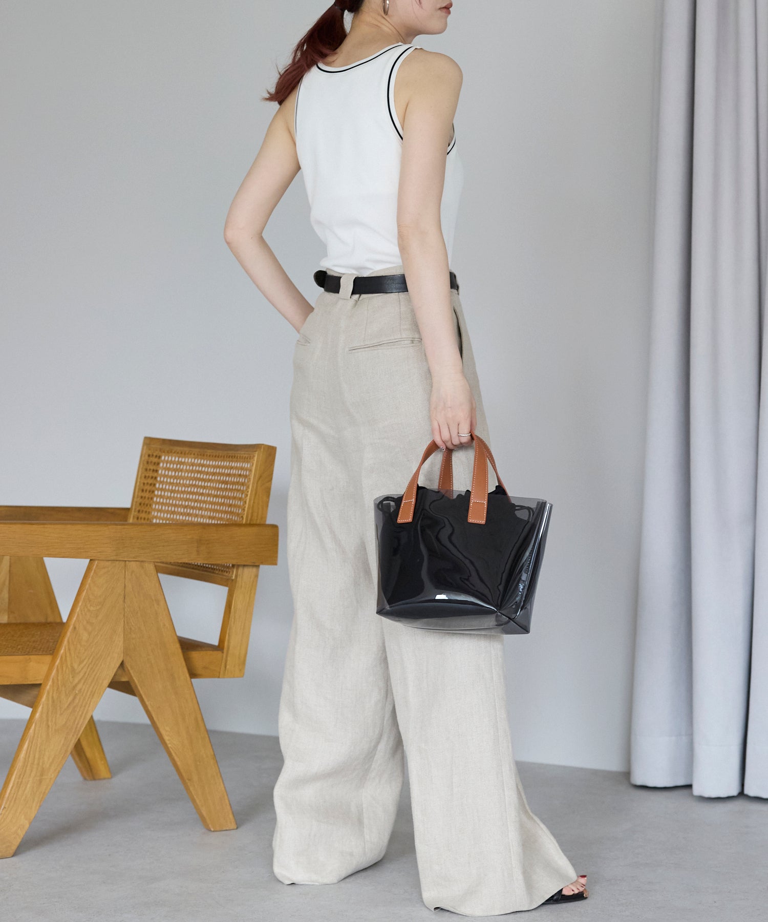 グッシオ GUSCIO PVCバッグ 巾着付き （GRAY） GRAY
