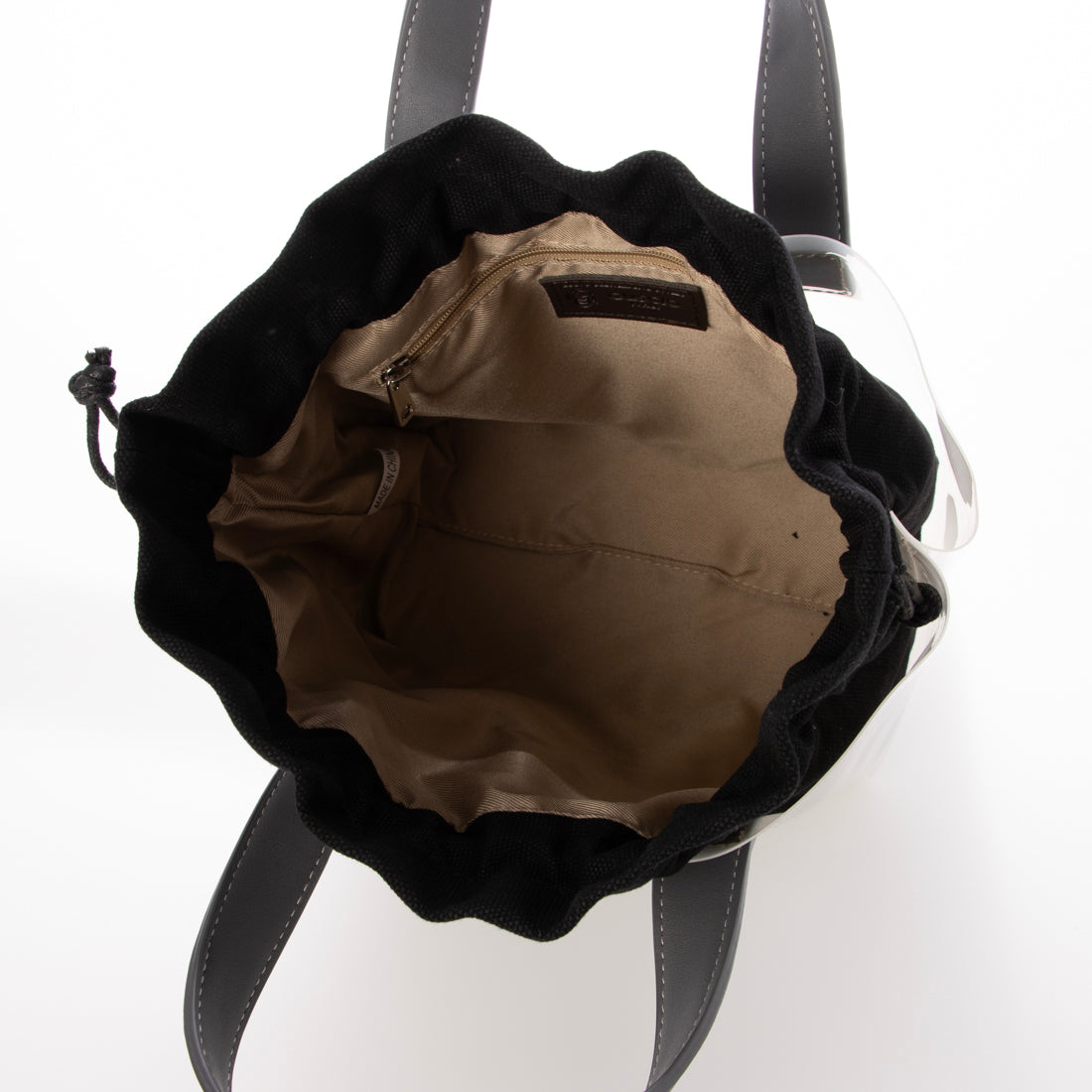 グッシオ GUSCIO PVCバッグ 巾着付き （GRAY） GRAY